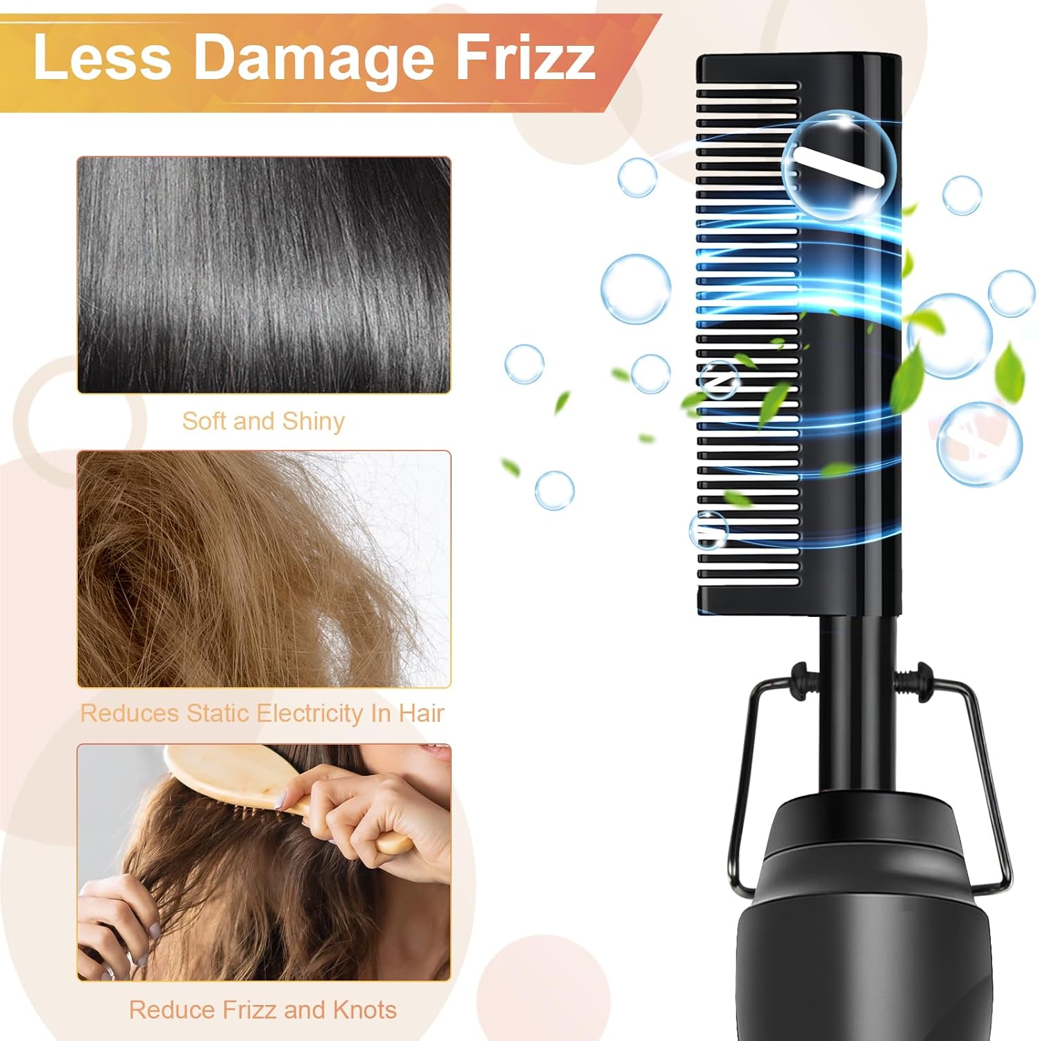 Flintronic - Peigne chauffant 2 en 1, céramique, 180°C, barbe et perruques