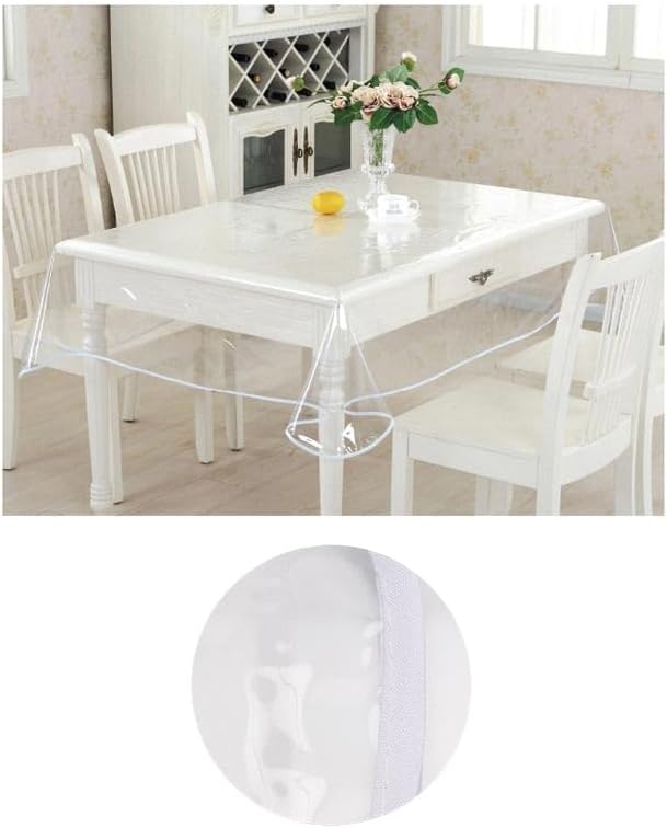 A2ZWORLD - nappe PVC imperméable lavable - 140x240cm - transparente, rectangulaire, protection table