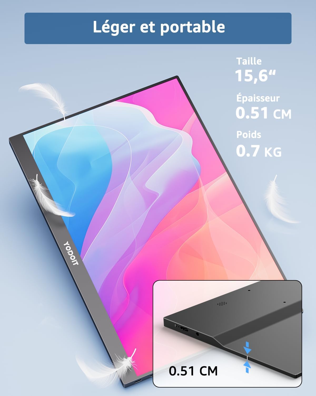 Yodoit - écran portable 15,6