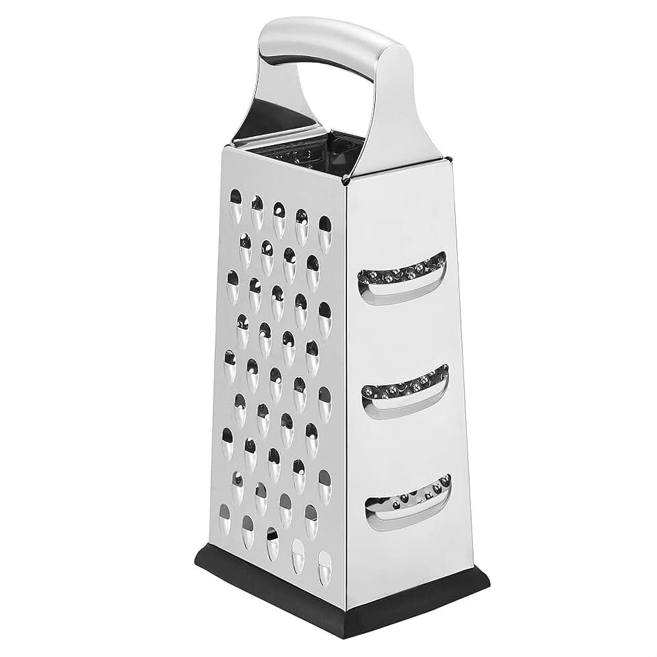 maxii-dealz Basics - Râpe à fromage 4 côtés - 22,8 cm - inox, base antidérapante
