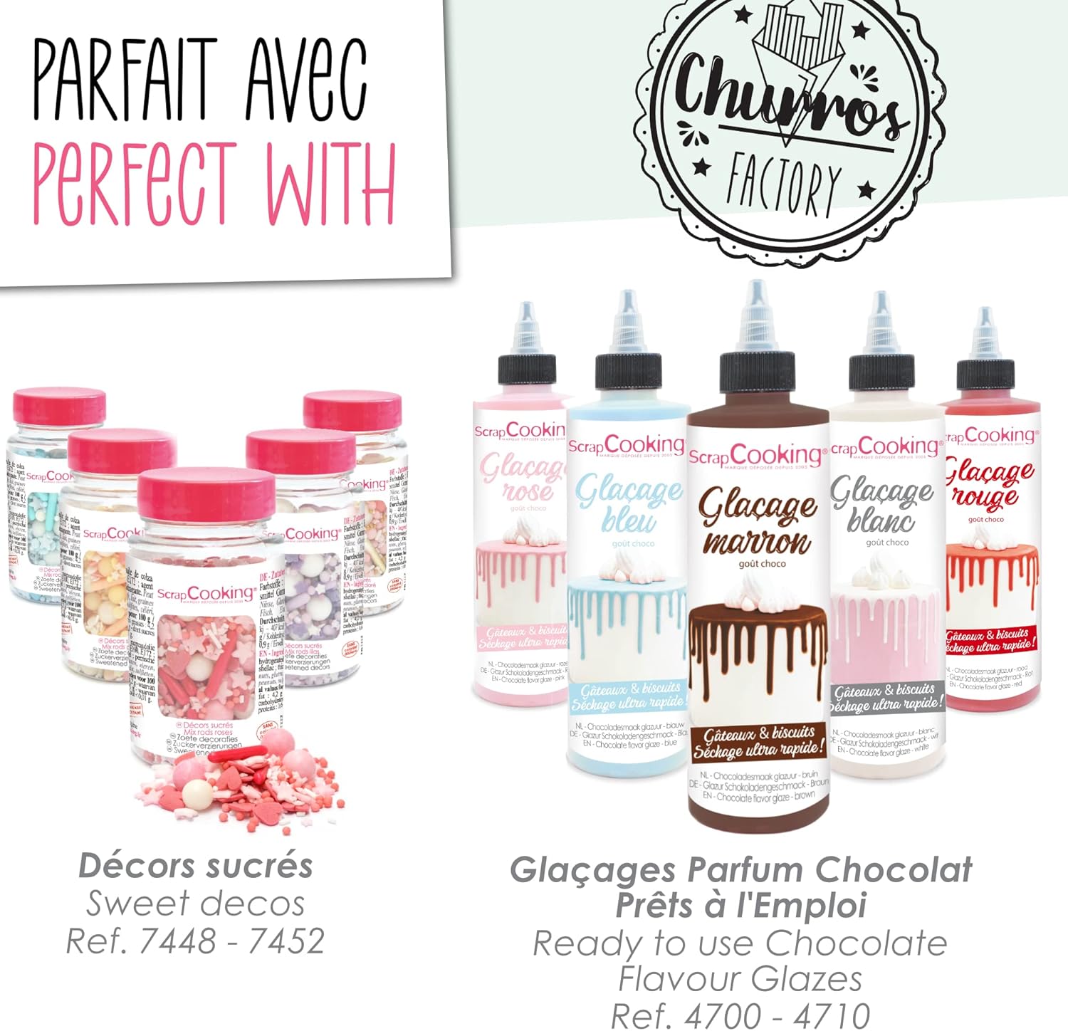 ScrapCooking - Churros Factory, plaque antiadhésive, rotation 180°, recette incluse, 3888