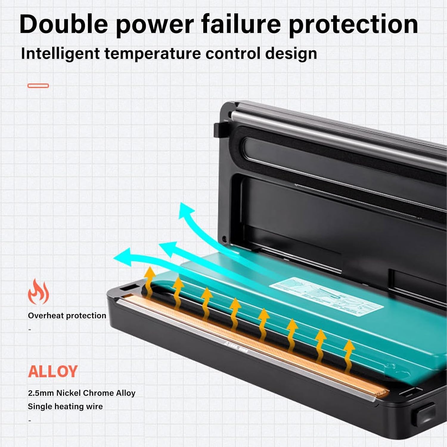 Machine sous vide alimentaire - 5 en 1 - mode sec/humide, 10 sacs inclus, black