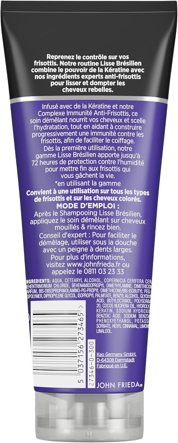 John Frieda - Frizz Ease Lisse Brésilien - 250ml - soin démêlant anti-frisottis