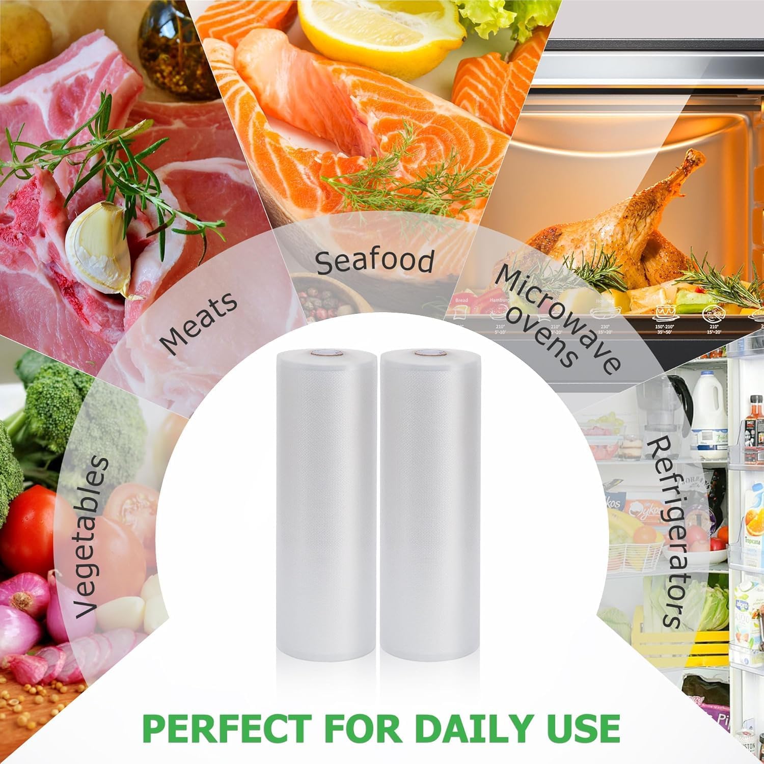 KitchenBoss - rouleaux sous vide - 28x600cm - lot de 2, grande capacité