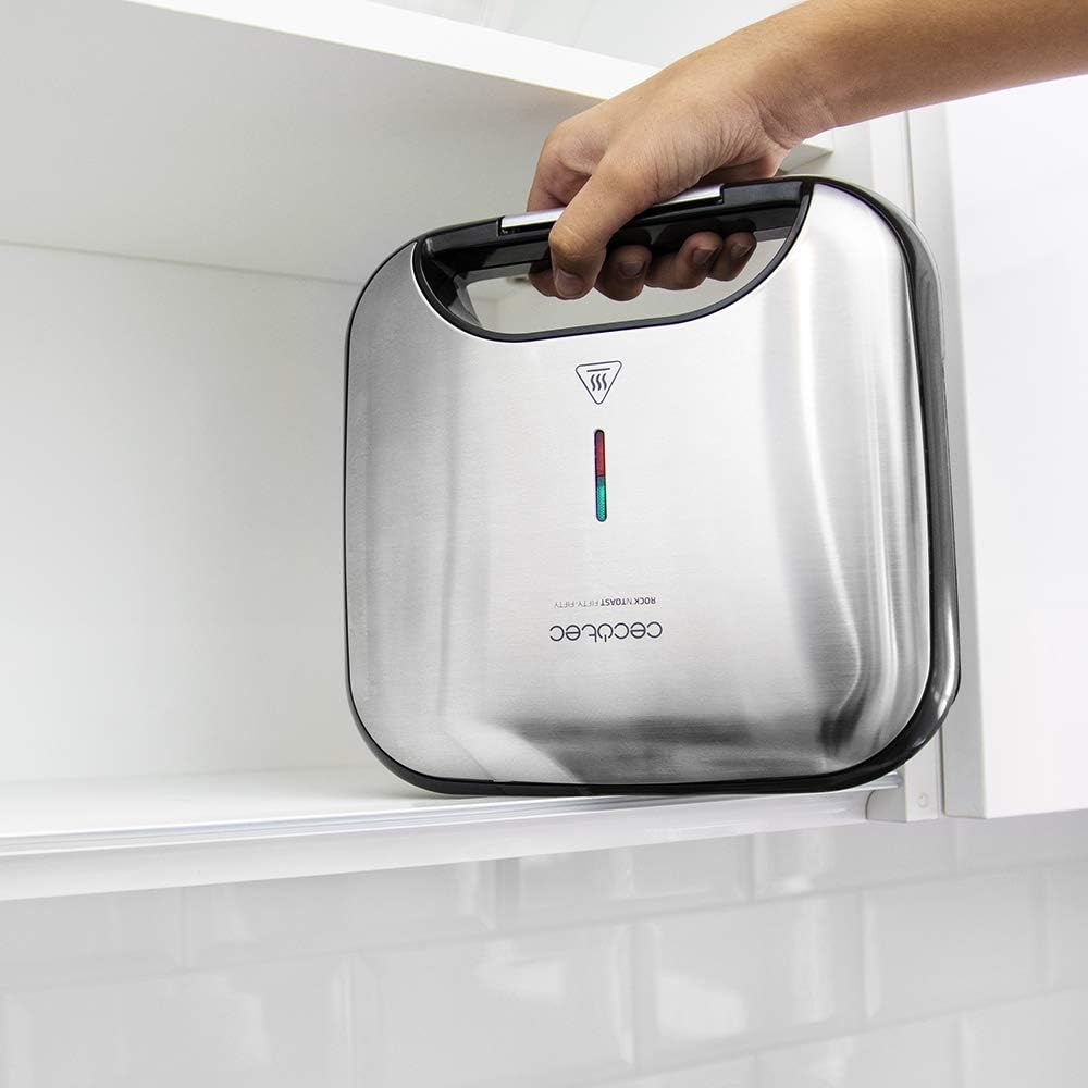 Cecotec - Rock'n Toast Fifty-Fifty - 2 sandwichs - 750W, revêtement antiadhérent