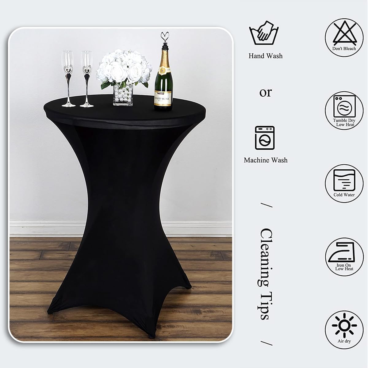 Housse mange debout - lot de 2 - 80x110 cm - extensible, noir