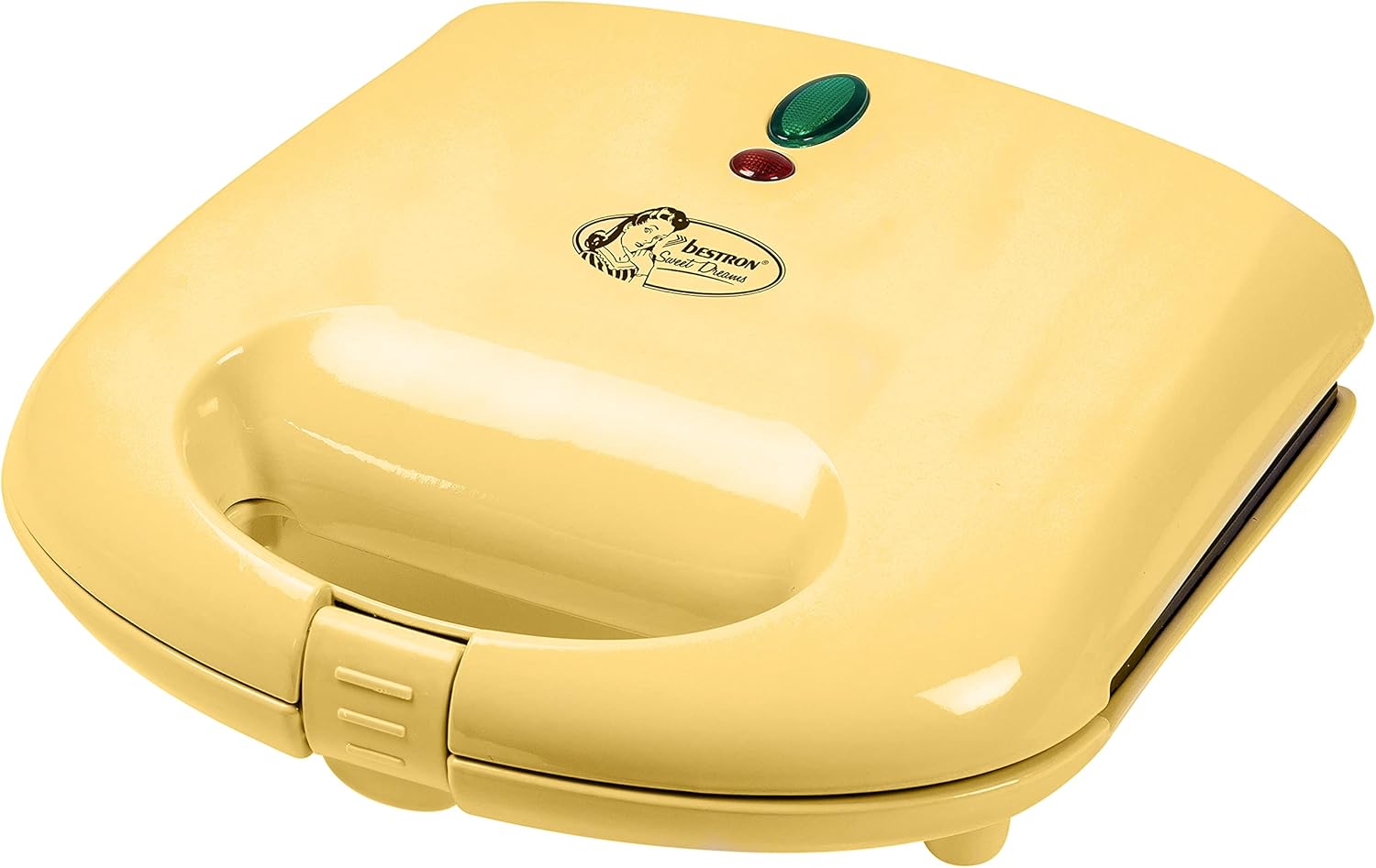 Bestron - Gaufrier rétro - 700W, anti-adhésif, jaune - Bruxelles