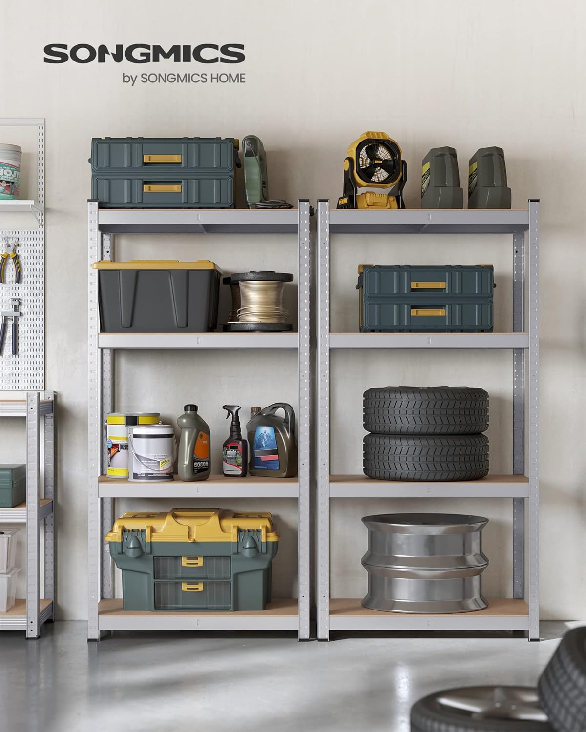 SONGMICS - étagère 4 niveaux - 40x80x160 cm - 520 kg, planches réglables, style industriel - GLR044E02