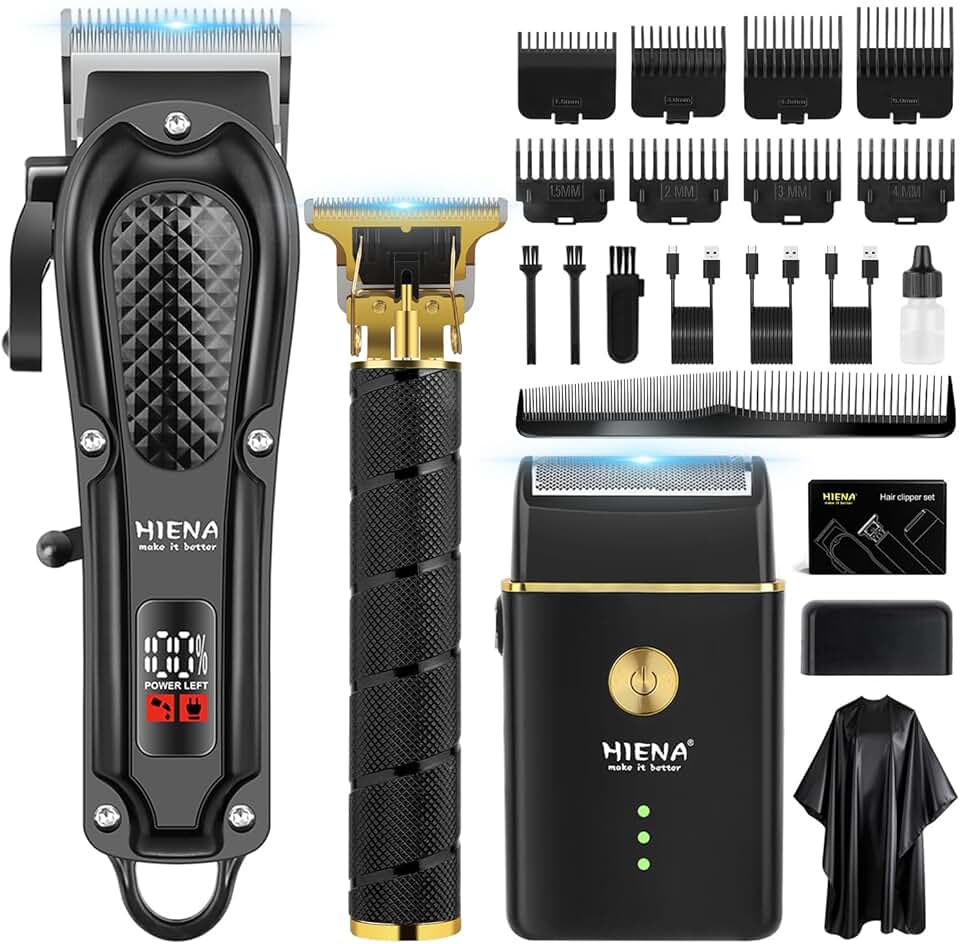 HIENA - Tondeuse Pro sans fil - kit complet, lame acier, 3 pcs