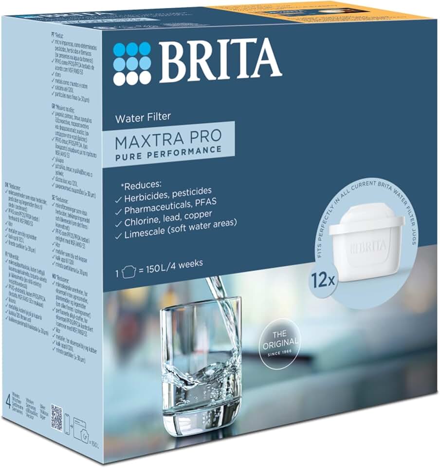 BRITA - MAXTRA PRO Pure Performance - pack 12 - réduction PFAS, chlore, tartre MAXTRA PRO