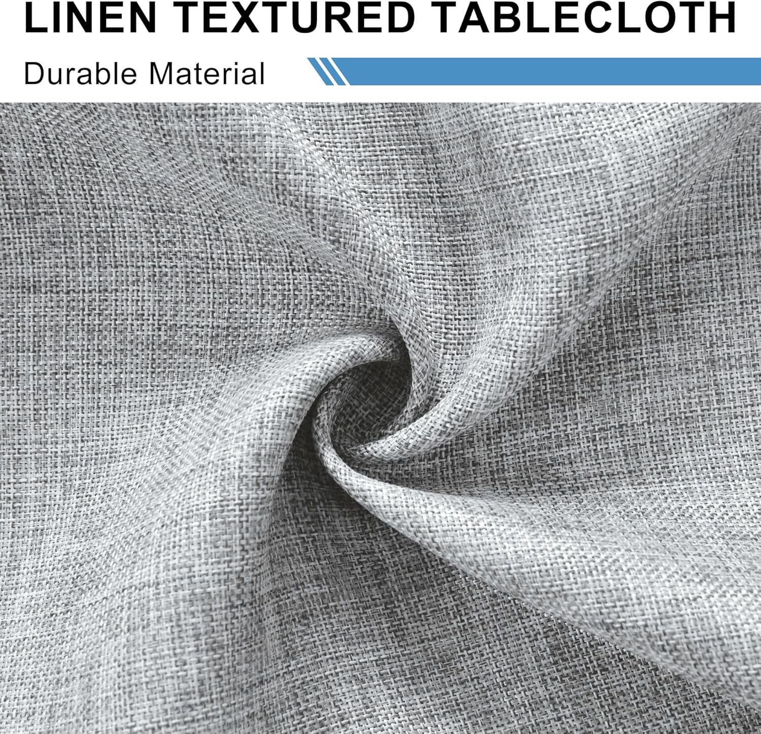 DWCN - Nappe aspect lin lavable 110x110cm, anti-tache, imperméable