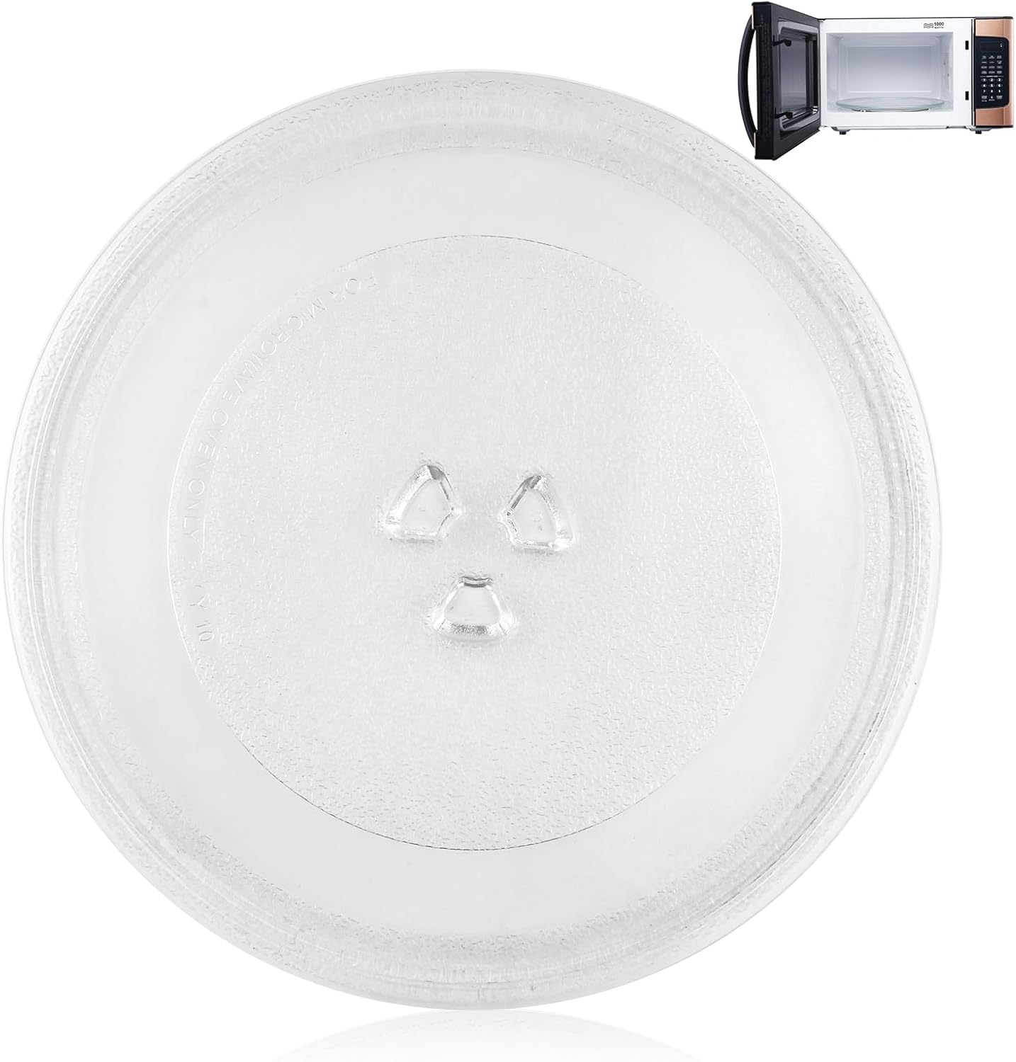 Plateau Micro Ondes - verre 24,5 cm - 3 fixations, type Y, support rond