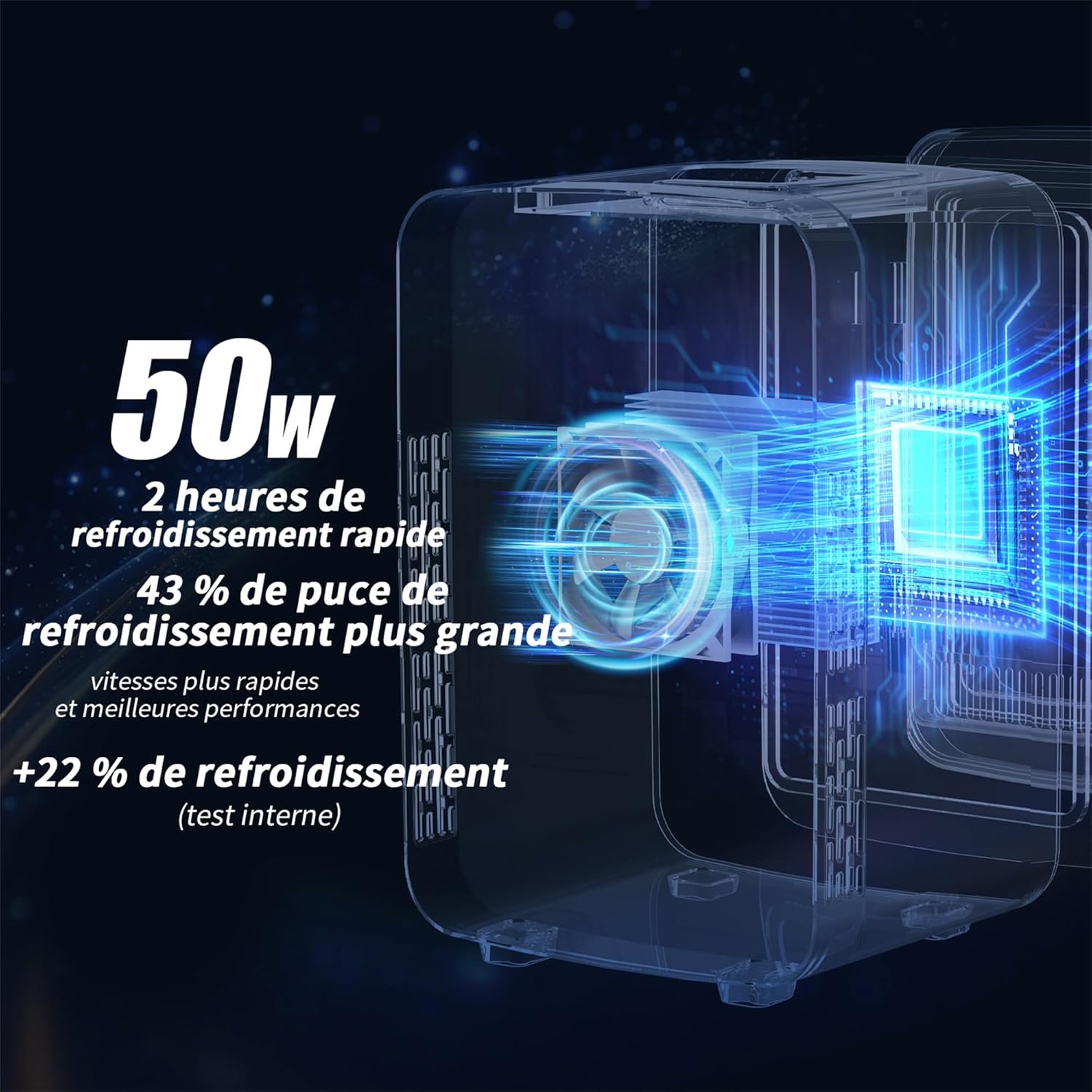 YASHE - Mini Frigo 4L - compact, 6 canettes, portable, blanc