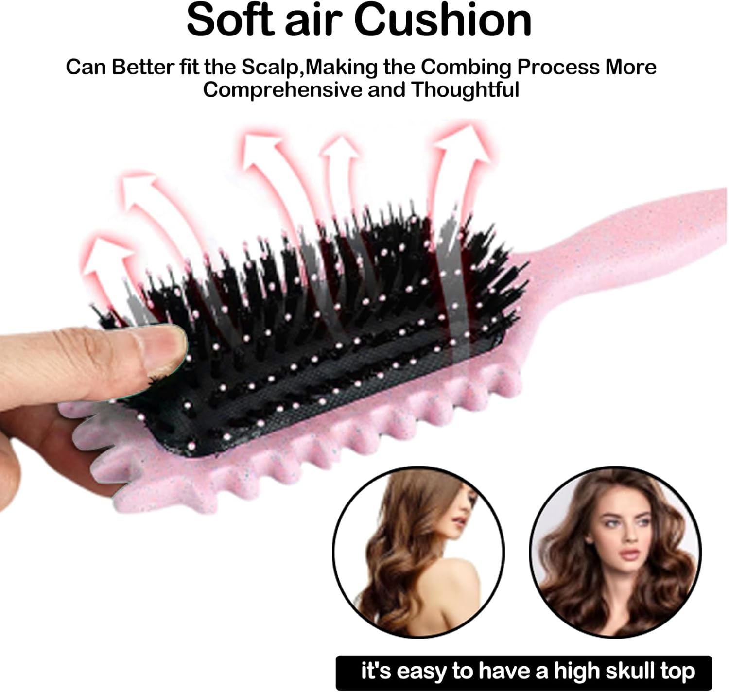 Brosse à boucler - modèle boucles défini - 28cm - réduit frisottis, fixe et modèle