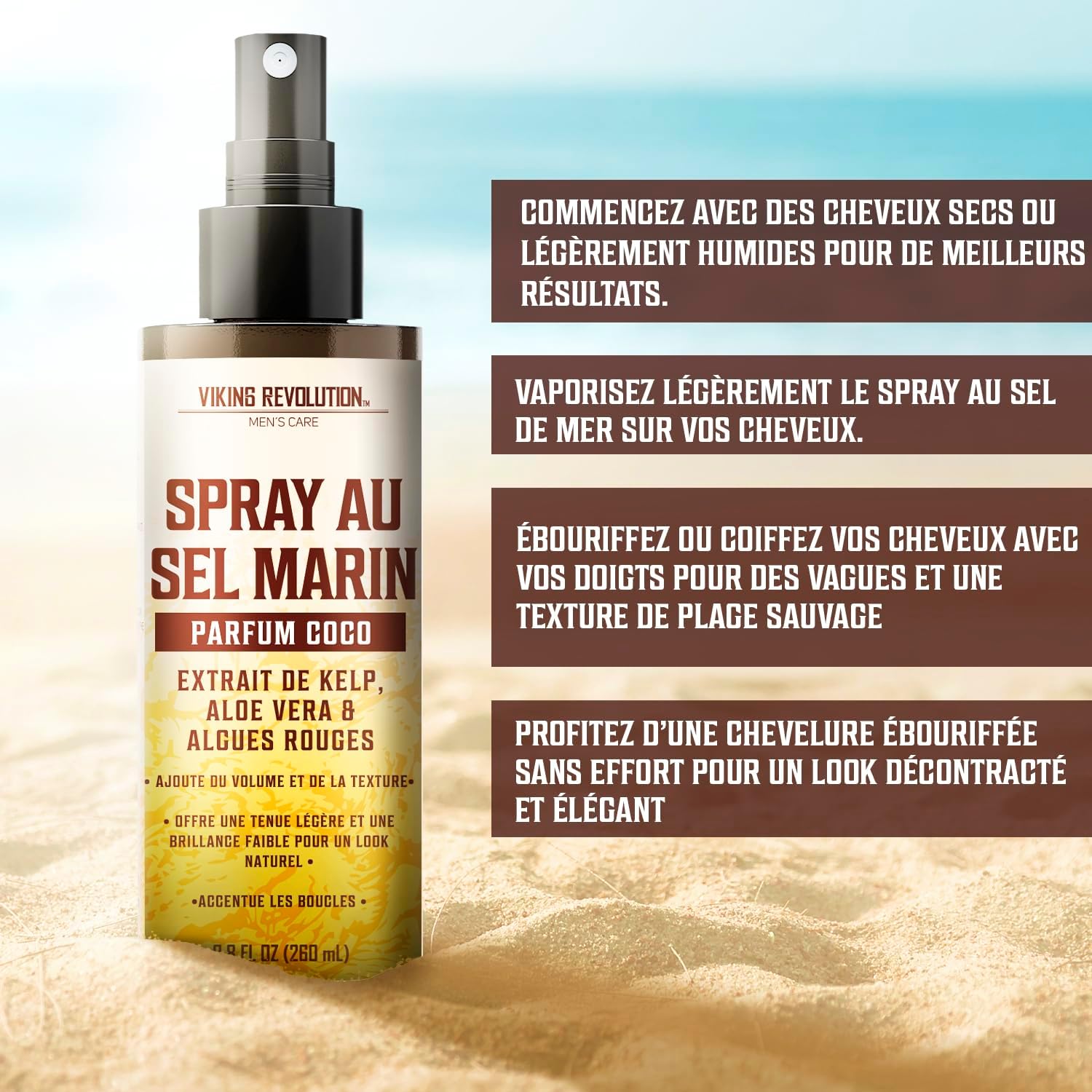 Viking Revolution - Sea Salt Spray homme - 260ml - volume, texture, noix de coco