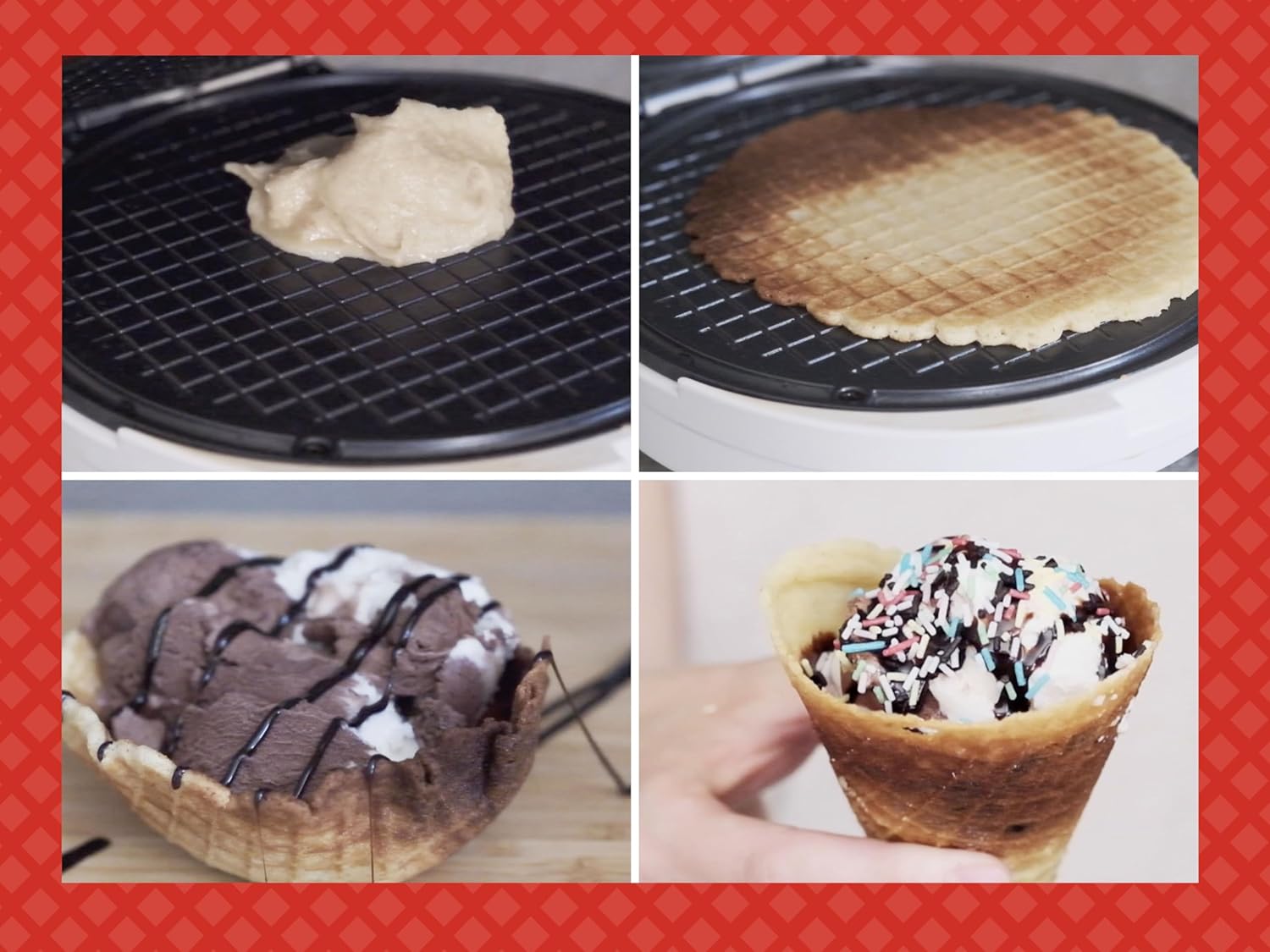 BEPER - gaufrier série P101CUD002 - 18 cm - 1000W, poignée isolante, accessoires inclus P101CUD002