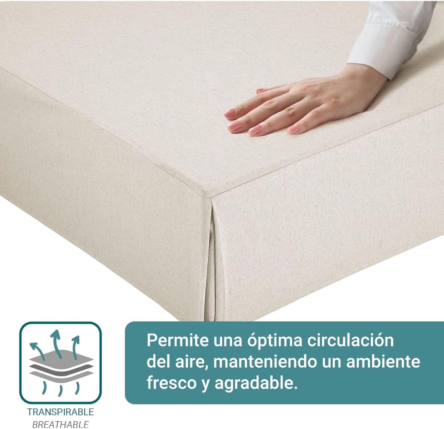 Drap-housse - ivoire 90x190/200 cm - antidérapant et respirant