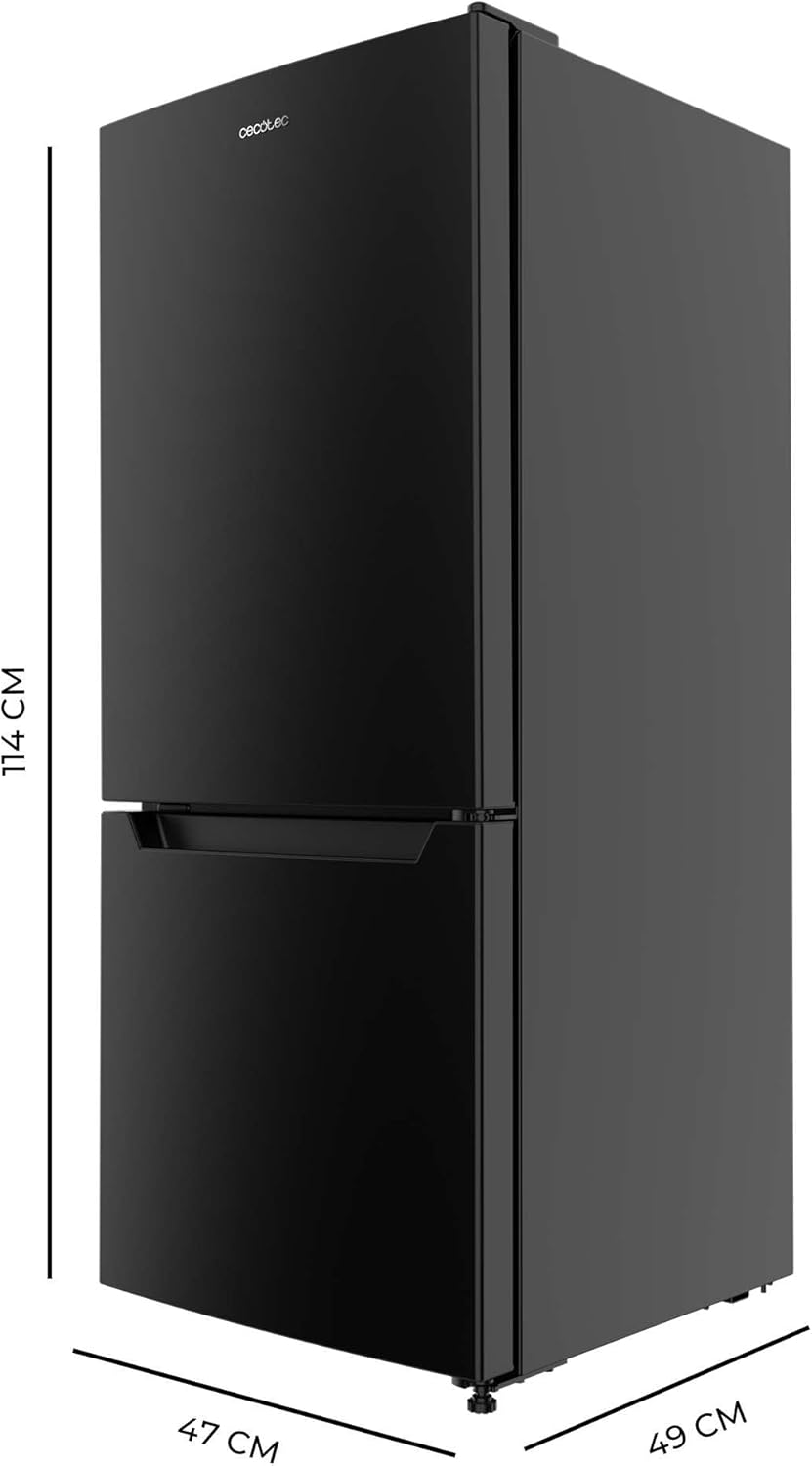 Cecotec - Bolero CoolMarket Combi 117 - 117L, Noire, Fast Freezing, Defrost, classe E