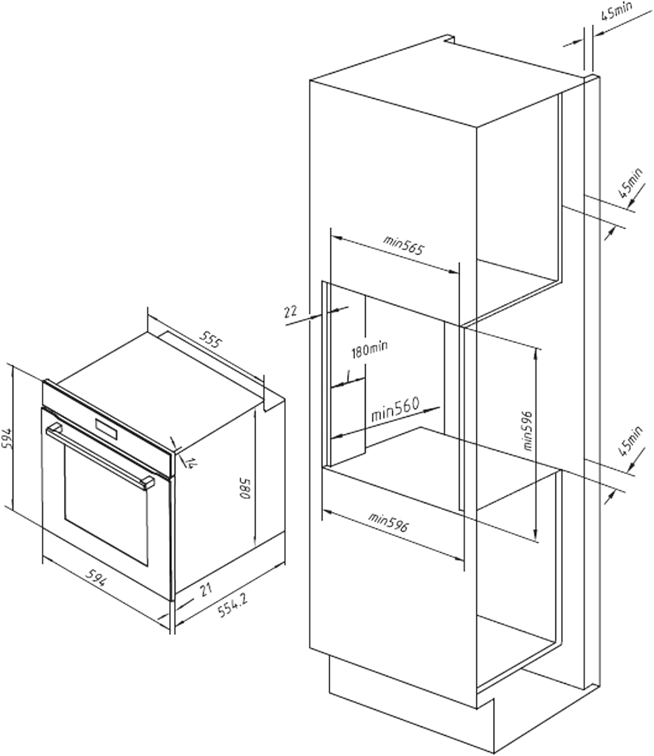 Cecotec - Four pyrolyse 60cm, 81L, 3400W, 11 fonctions Edge P506000
