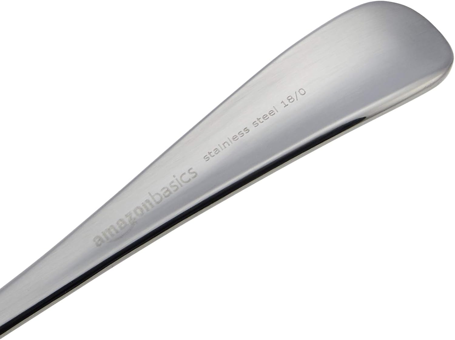 Amazon Basics - Cuillères à café inox - 13,3 cm - Lot de 12, bords ronds