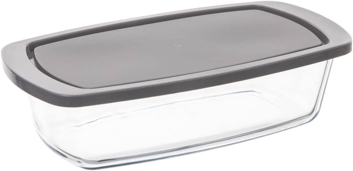 Plat à cake en verre – 27x14 cm – couvercle inclus – transparent