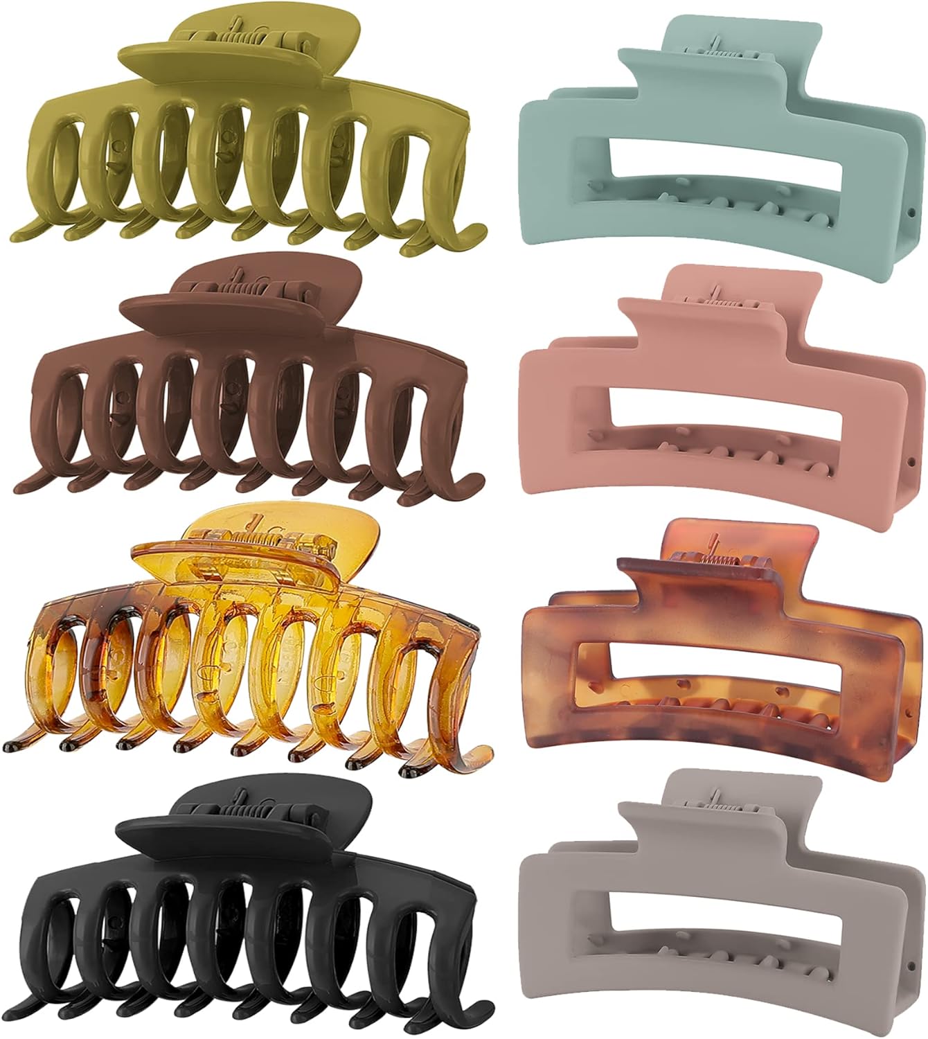 Lolalet - pince à cheveux double dents - 8cm - lot 8 couleurs, épais/fins