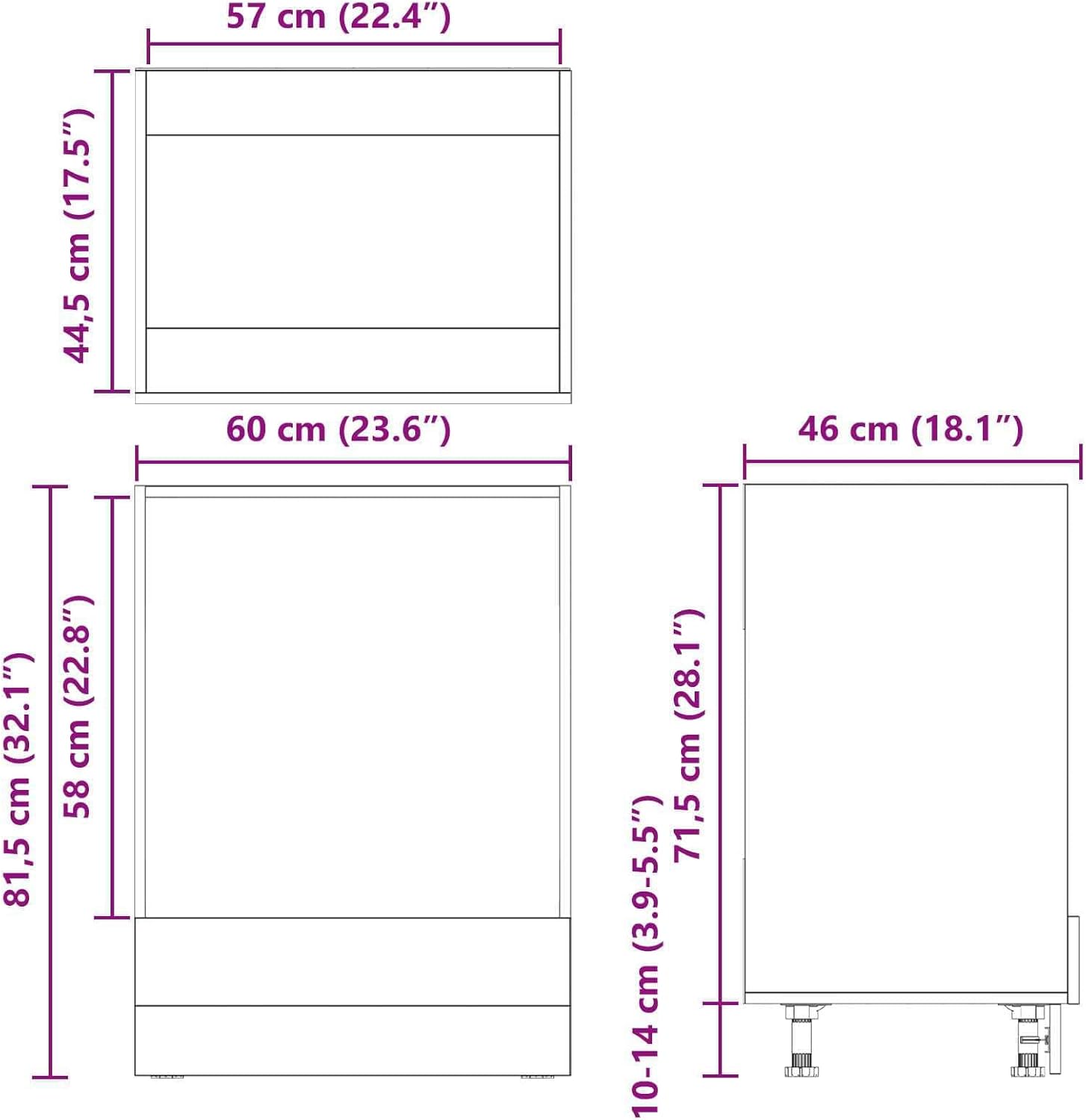 vidaXL - Armoire de four murale - 60x46x81,5cm - chêne noir, gain de place
