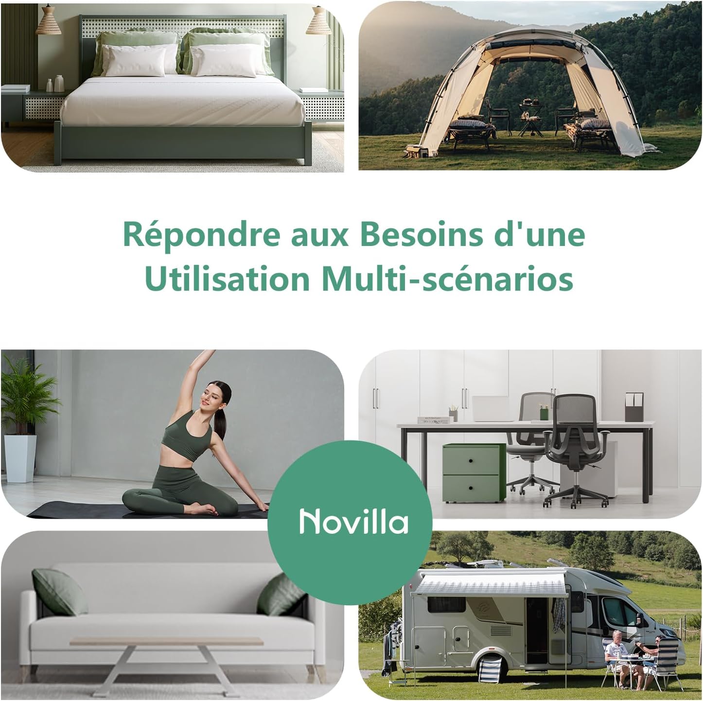 Novilla - surmatelas confort 140x190 - 5cm mousse certifiée, doux et lavable