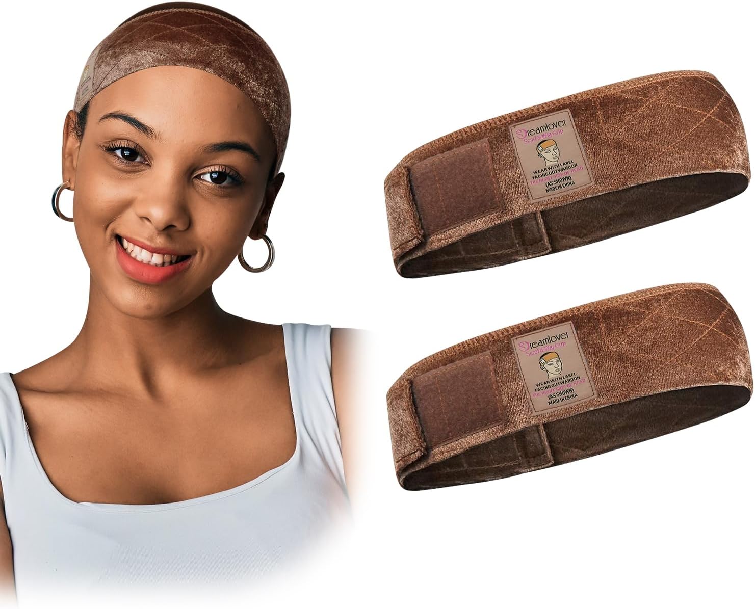 Dreamlover - Bandeau Perruque antidérapant - 2 pièces marron - Bande anti-glisse pour perruque femme