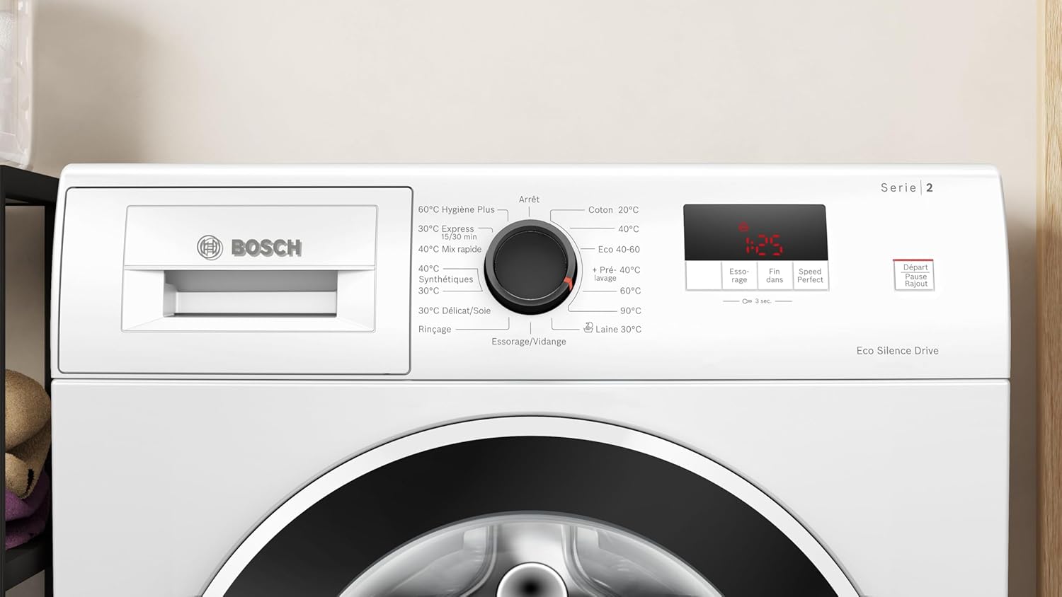 Bosch - Série 2 lave-linge 7kg 1400trs/min blanc compact WGE02405FR