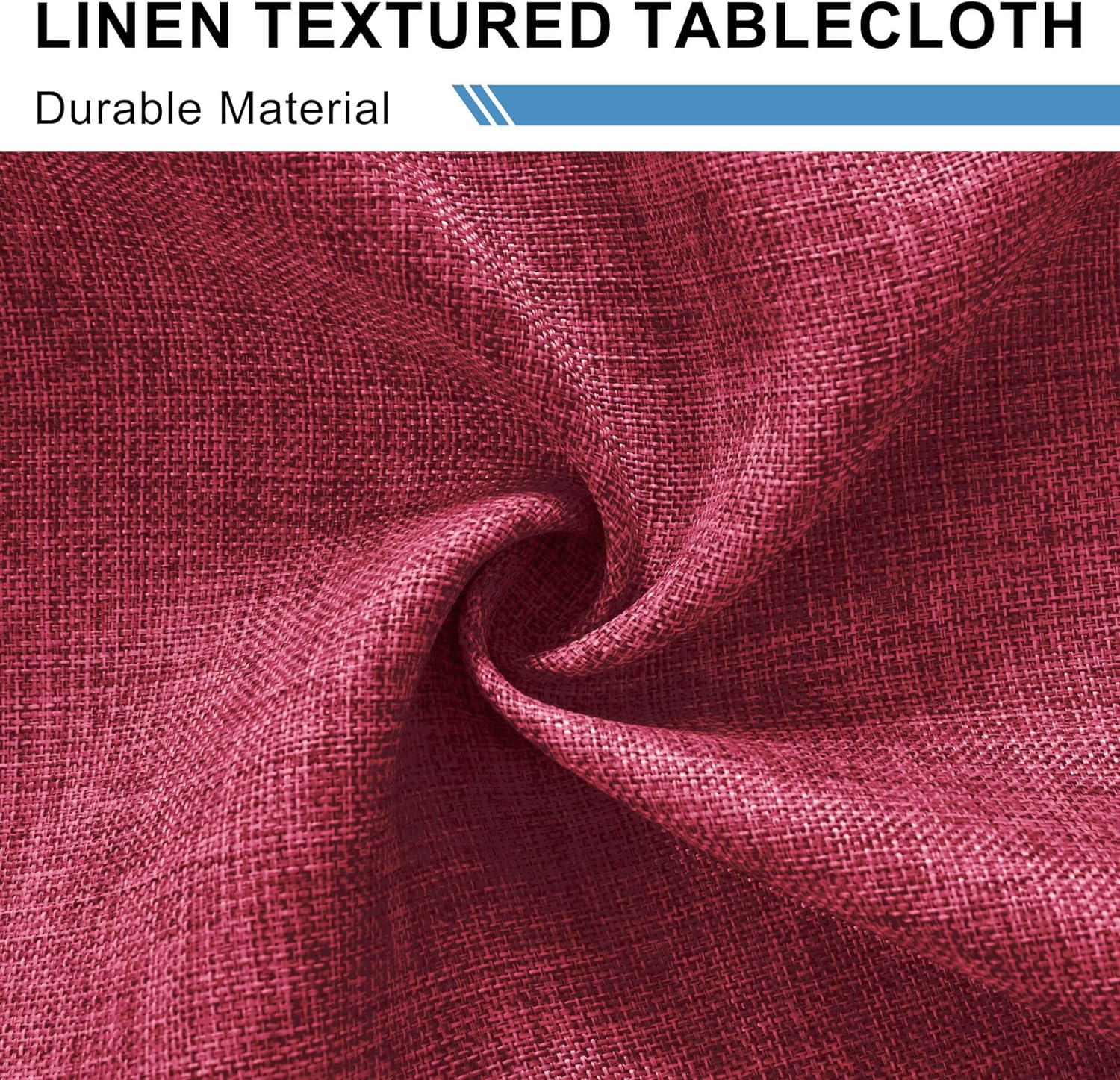 DWCN - nappe rouge aspect lin - 135x160cm - lavable, imperméable, anti-tache DWCN
