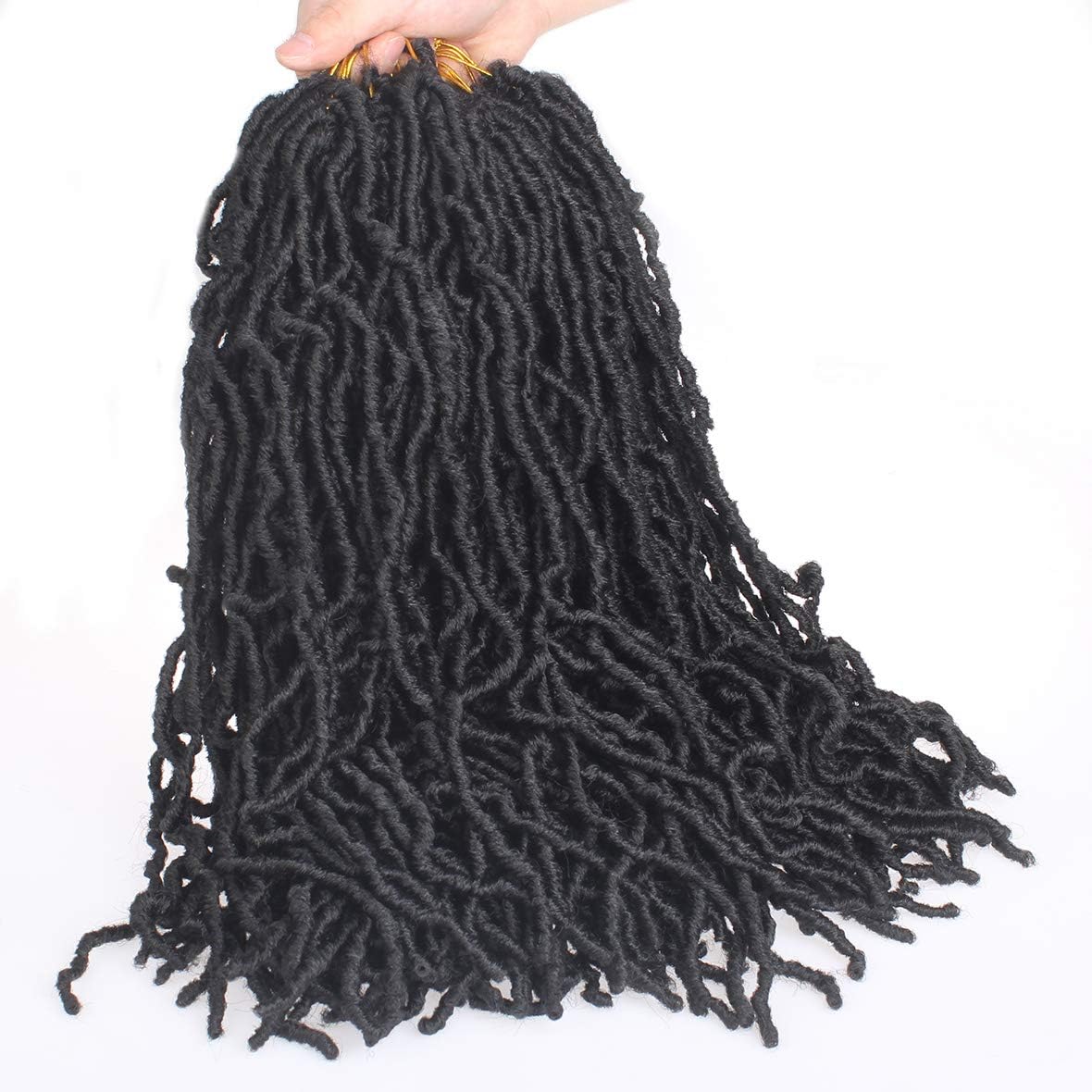 Xtrend - Faux Locs 7 packs - 24 pouces - synthétiques, doux, bouclés, 12 brins, noir 1B#