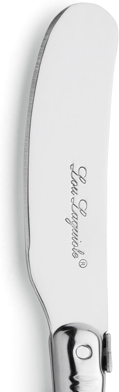 Lou Laguiole - Tradition - Coffret bois 4 tartineurs inox brillant, couleurs variées