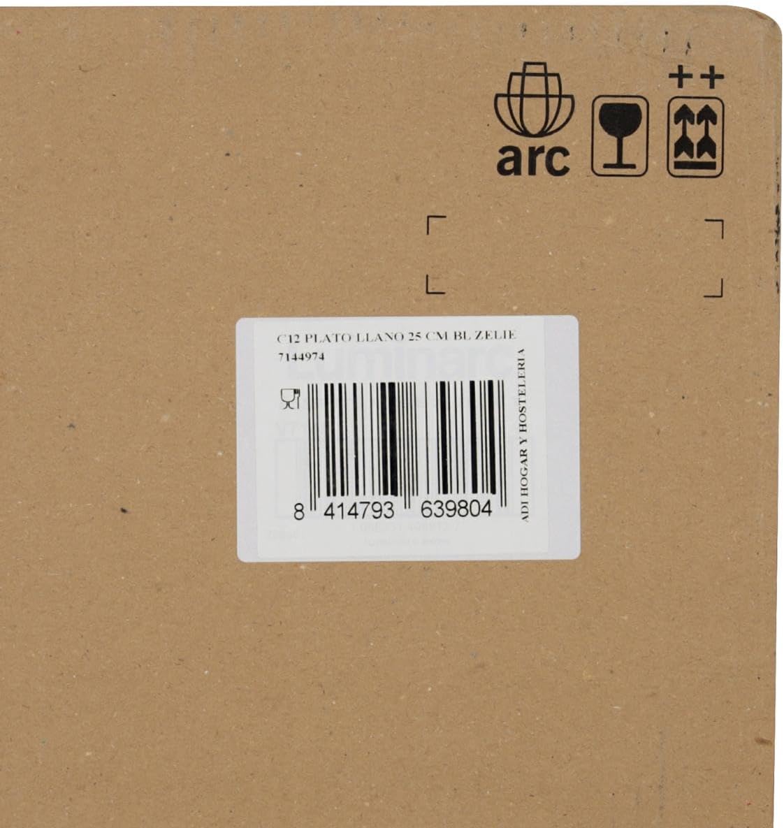 Arcopal - assiettes plates (Lot de 12) - 25cm - verre opale résistant, blanc