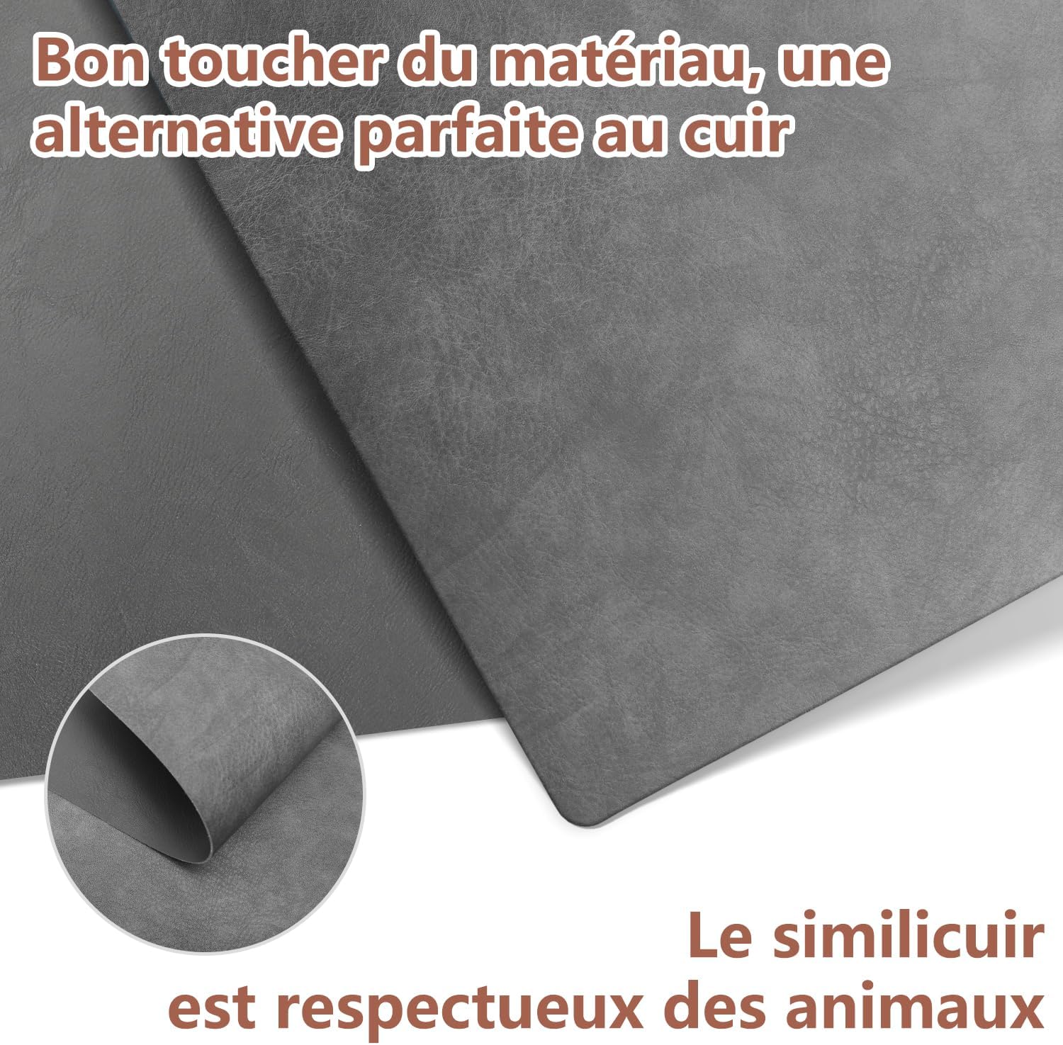 Set de table - cuir PU double face 43x30cm - lavables, antidérapants, lot de 4