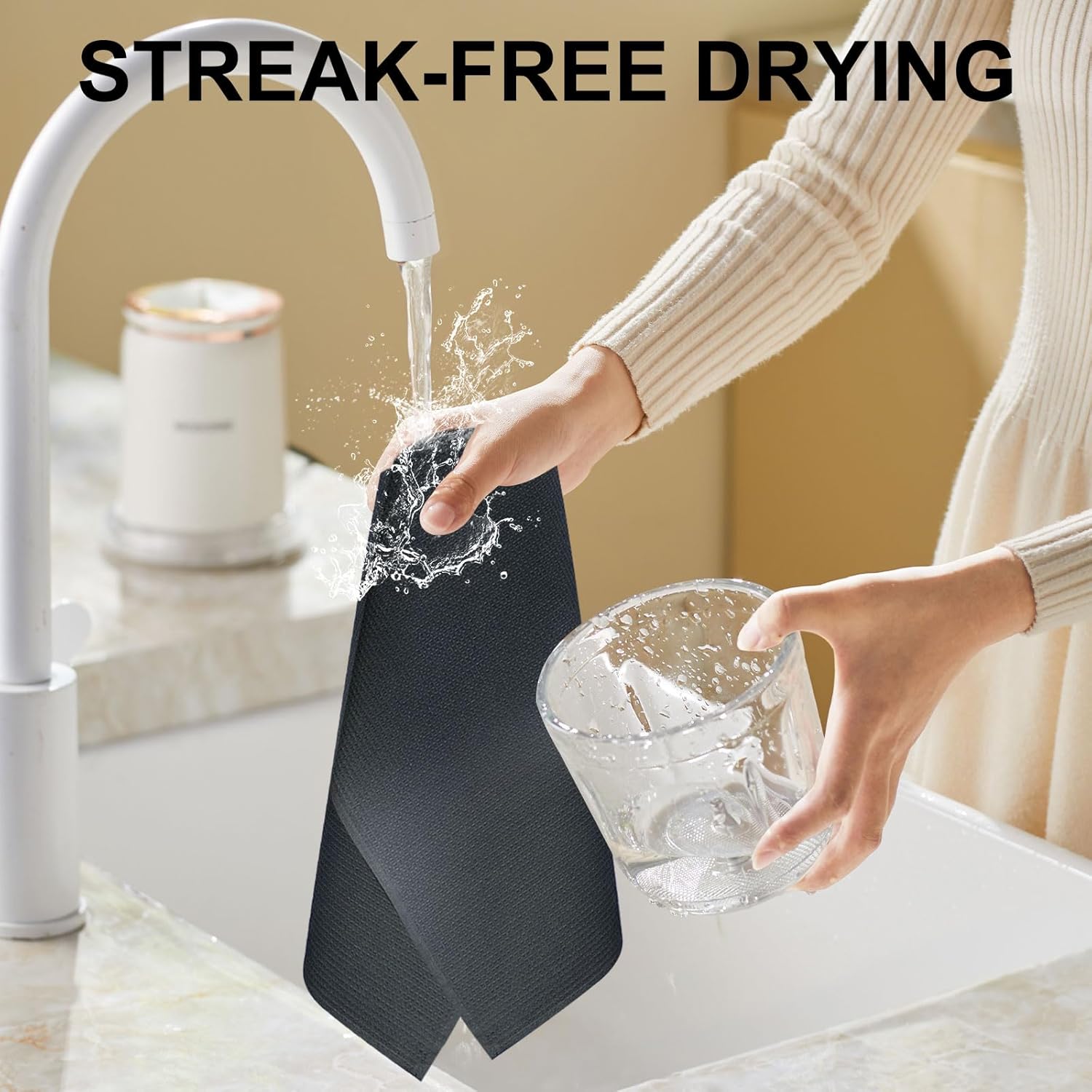 Torchons de cuisine – lot de 4 – 45x65cm – 100% coton, super absorbants