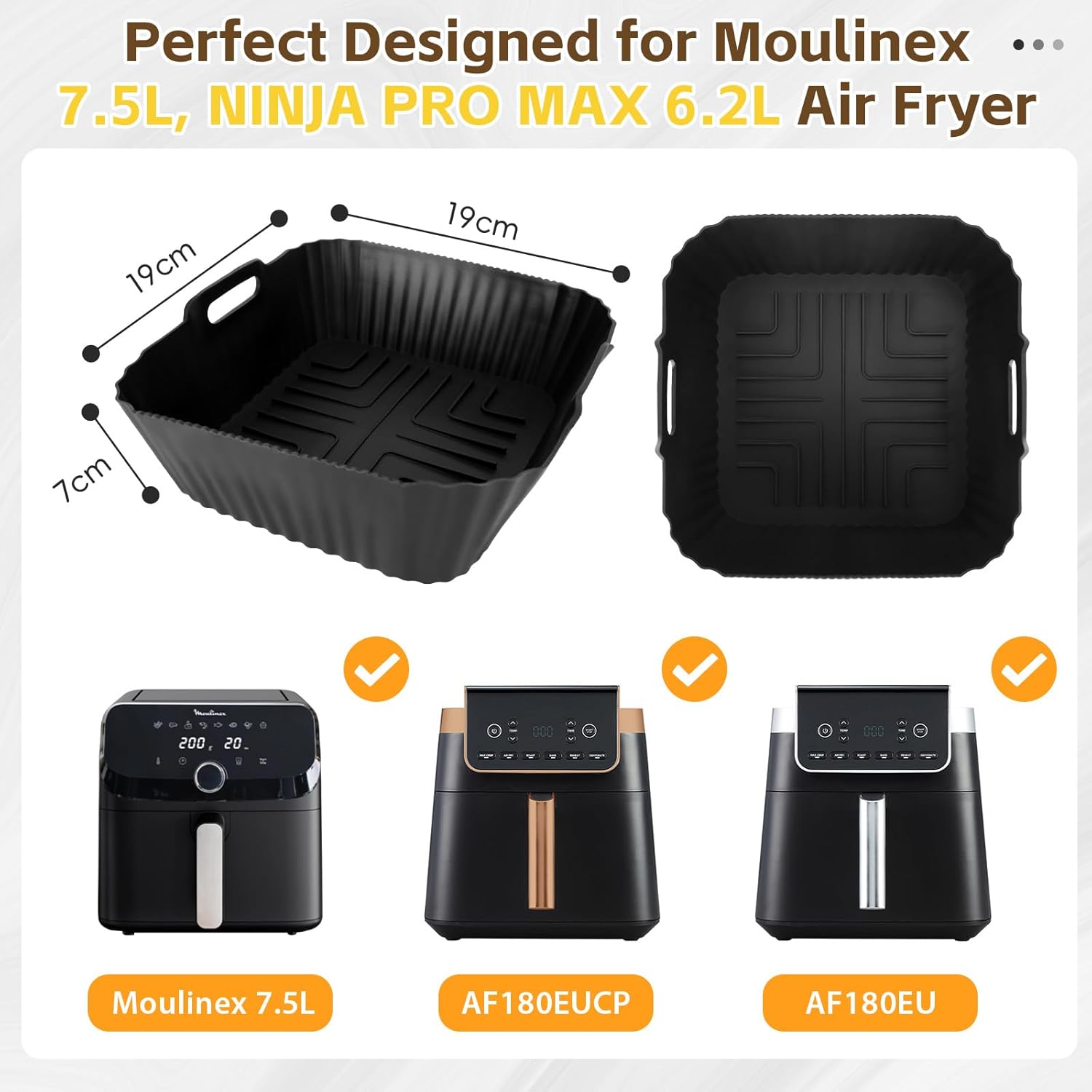 Moule silicone pour friteuse à air - grande capacité 7,5L - réutilisable - EZ8558F0