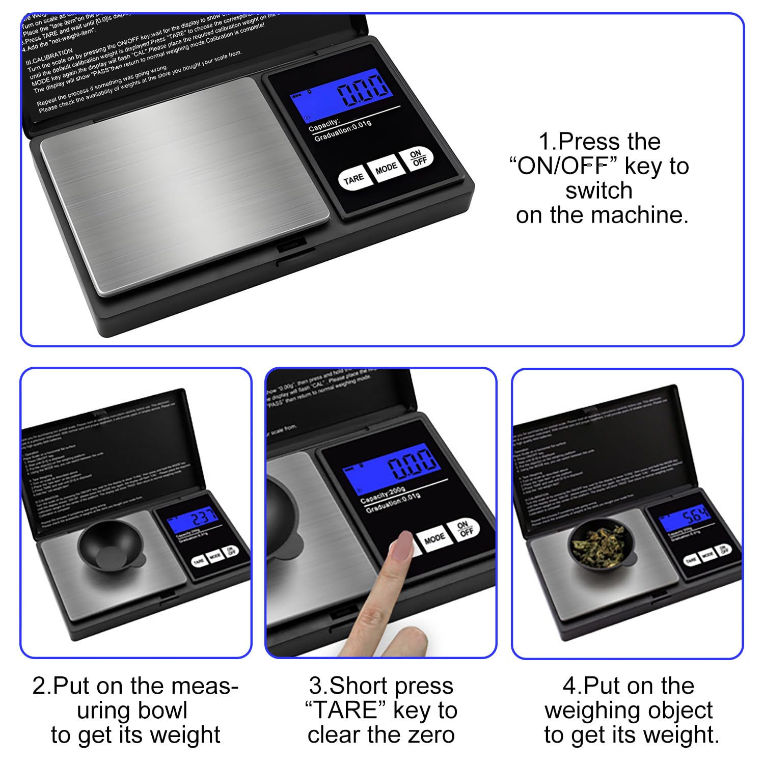 GeekerChip - balance de précision, 500g/0.01g, LCD, tare, compacte