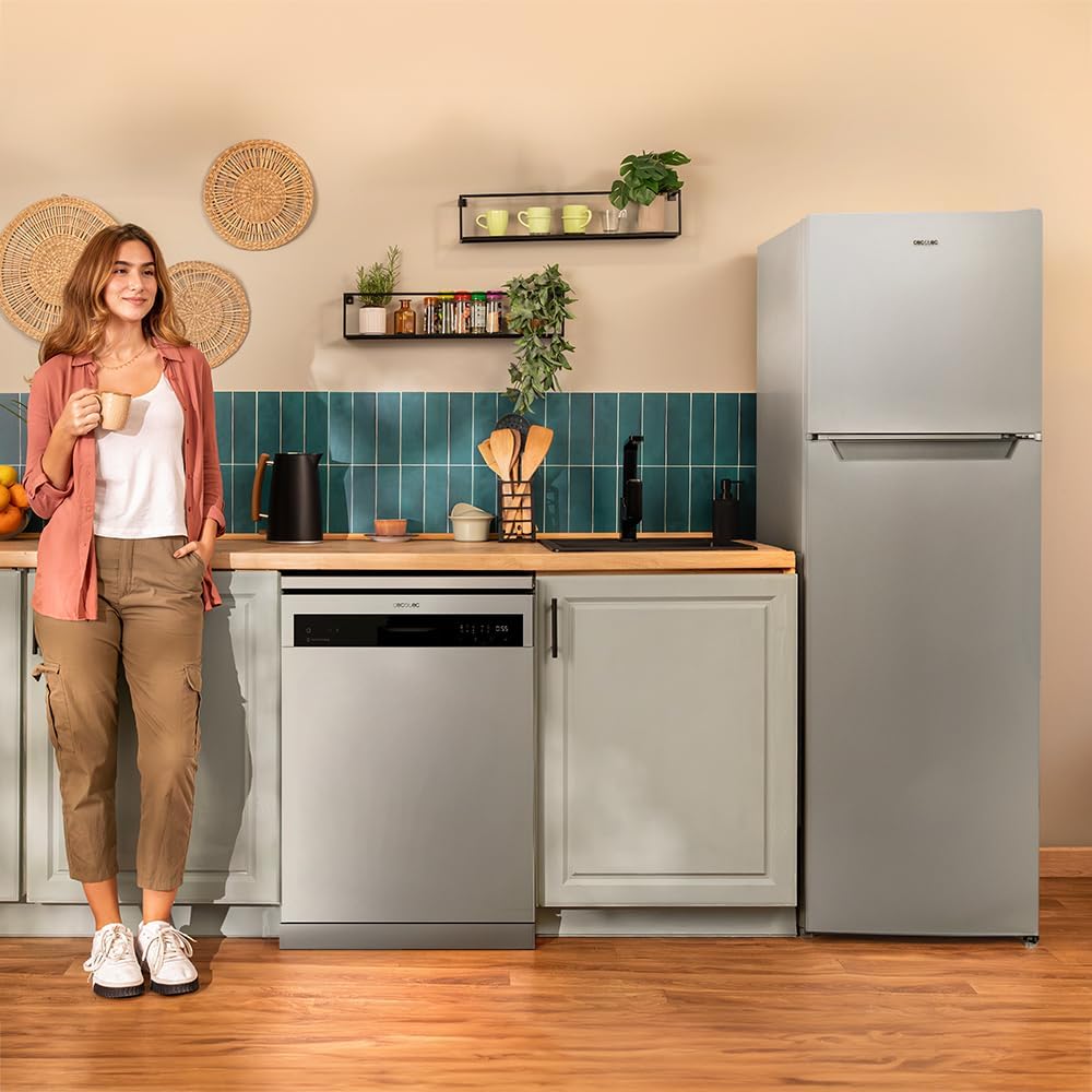 Cecotec - Bolero CoolMarket 2D - 348L - Inox, NoFrost, basse conso, 2 portes, compresseur Inverter, 348NF