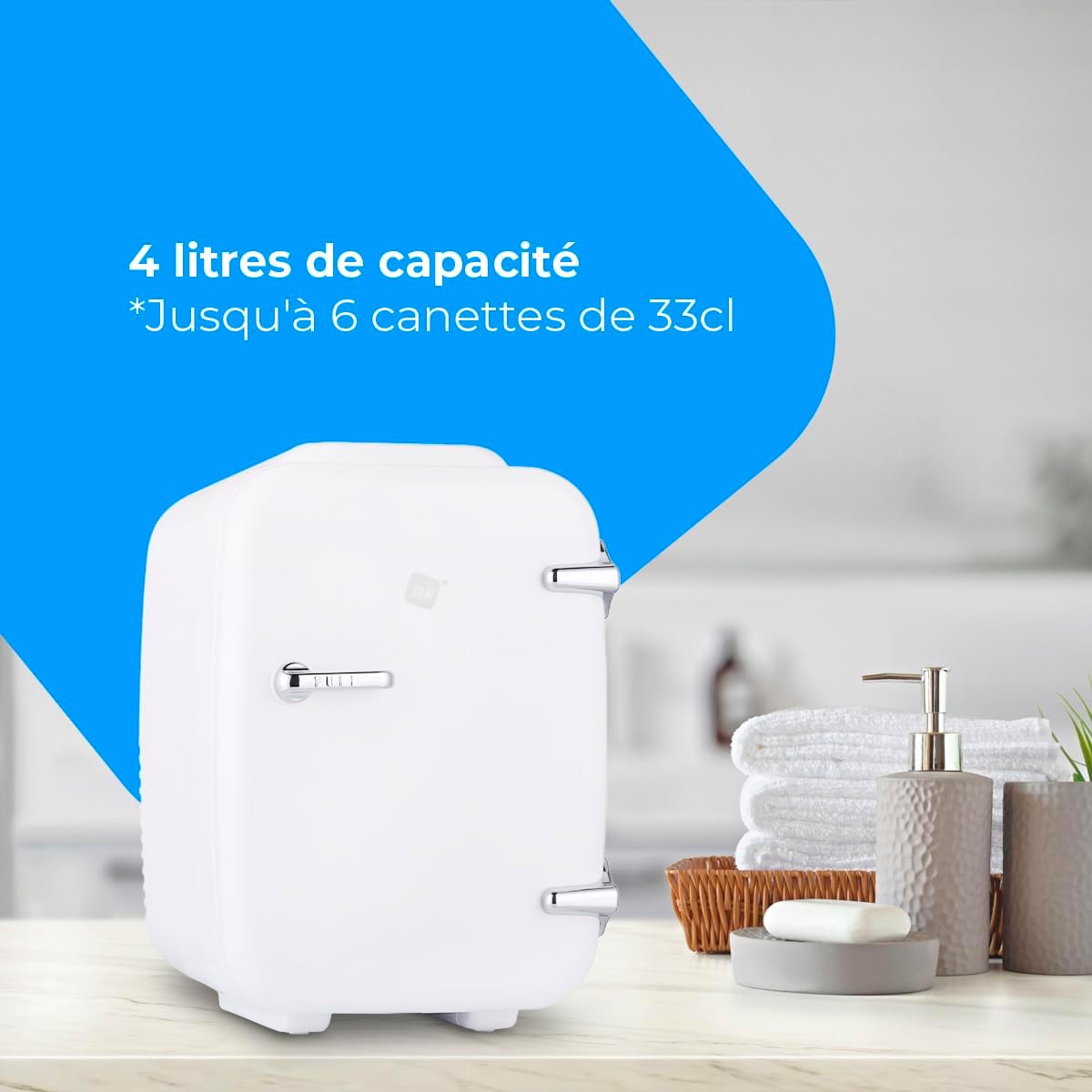 NK - Mini réfrigérateur portable - 4L - refroidissement/chauffage, 12V/220V