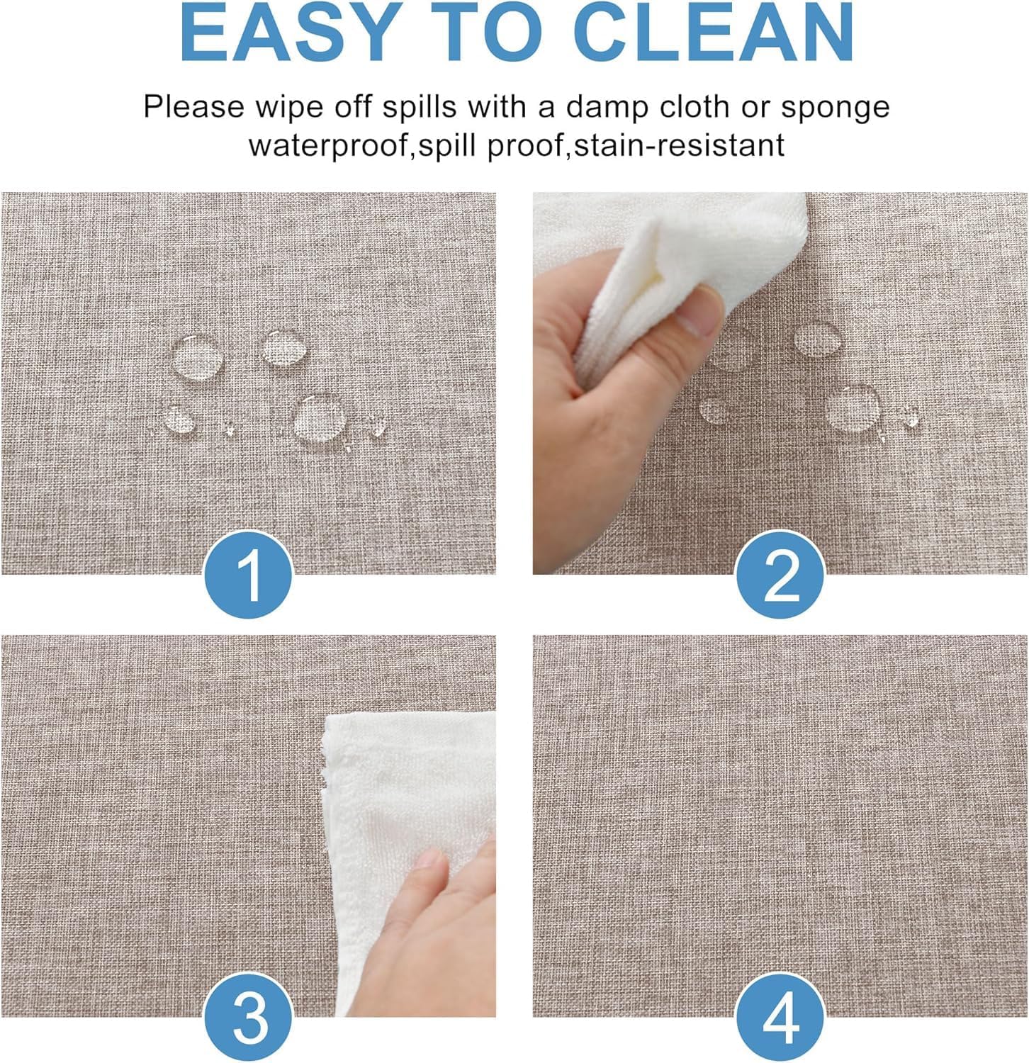 DWCN - Nappe Effet Lin Imperméable - 135x260cm - Anti-tache, Lavable - DWCN