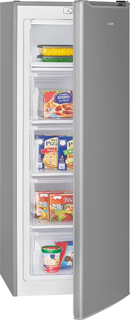 Bomann - congélateur GS 7340 - 168L, 4 tiroirs, inox, commande réglable - GS7340