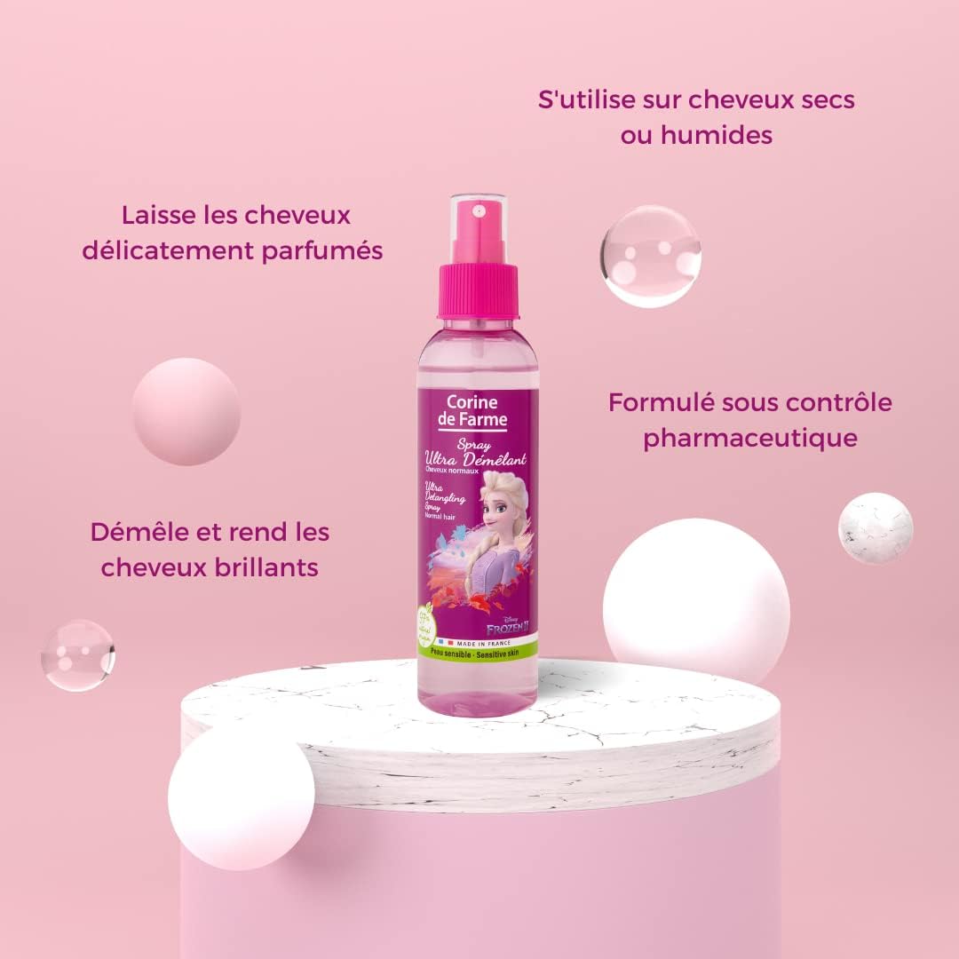 Corine de Farme - Spray démêlant Reine des Neiges 2 - 200ml - brillance cheveux, sans paraben, peau sensible