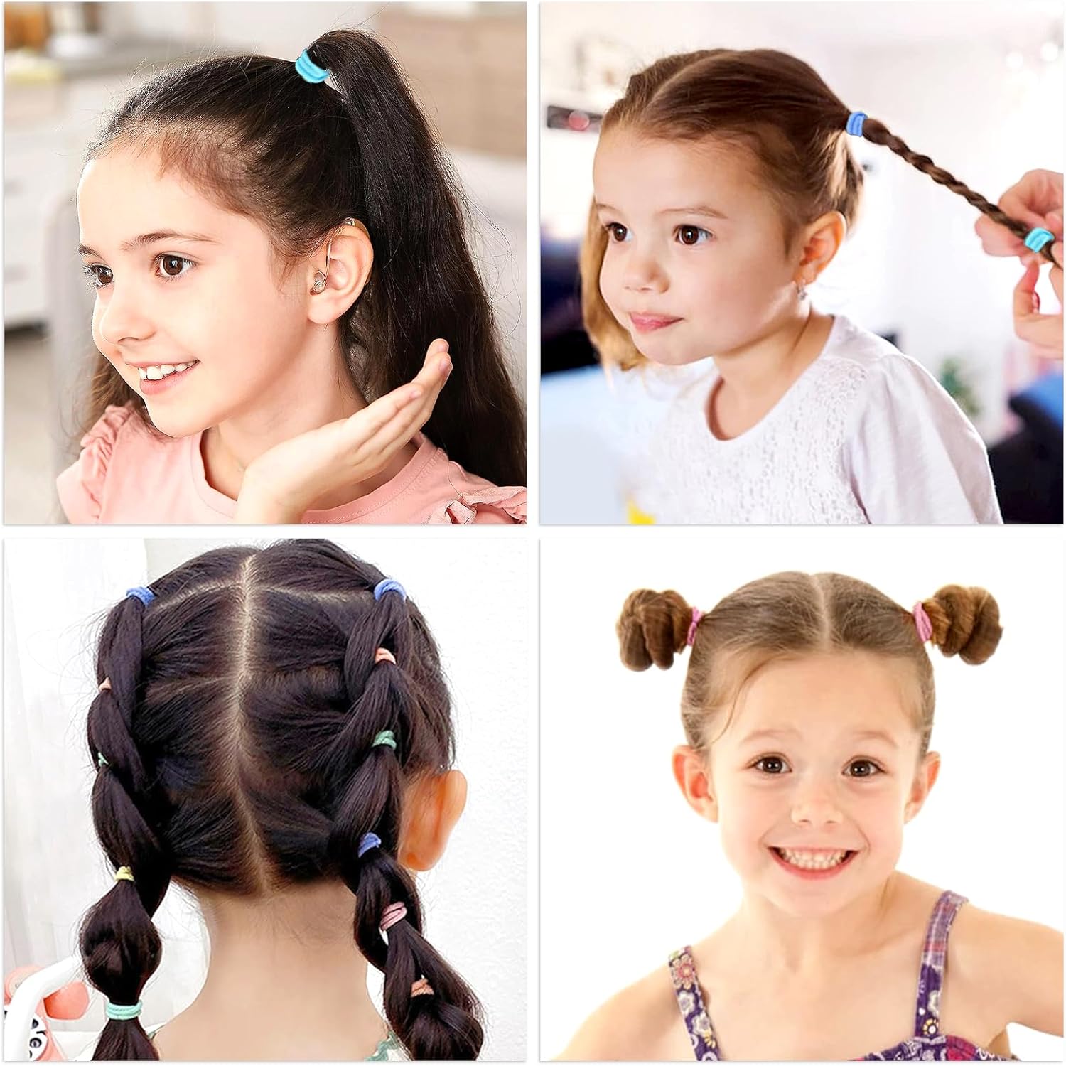 Elastiques à cheveux – lot 320 pièces, 2,5 cm, multicolore, enfants