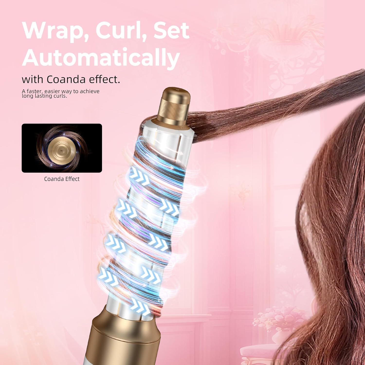 Pro Air Styler - 6 en 1, 1000W, sèche, boucle, lisse, brosse à air