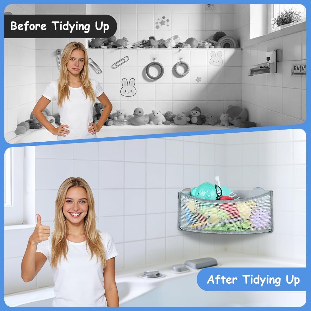 Sac de rangement jouet - filet baignoire - séchage rapide, sans perçage