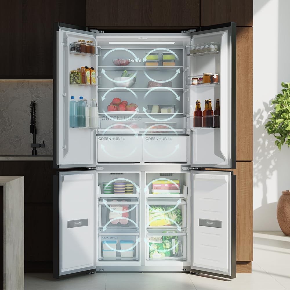 Cecotec - Bolero CoolMarket 4D, 456 L, 189x83 cm, No Frost, Inverter, 4 portes, 4D456SBI