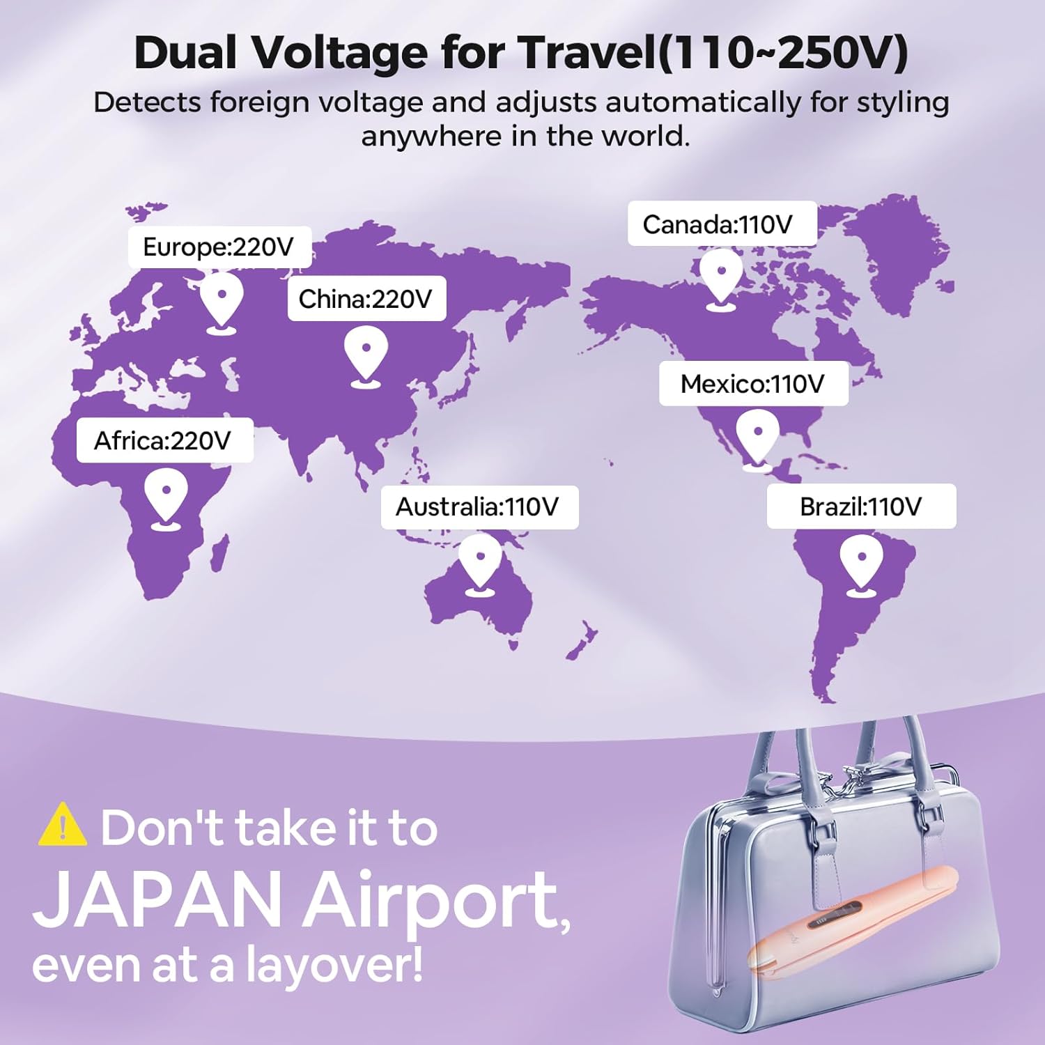 Sunmay - Voga 2 en 1 - mini format - lissage sans fil, USB rechargeable