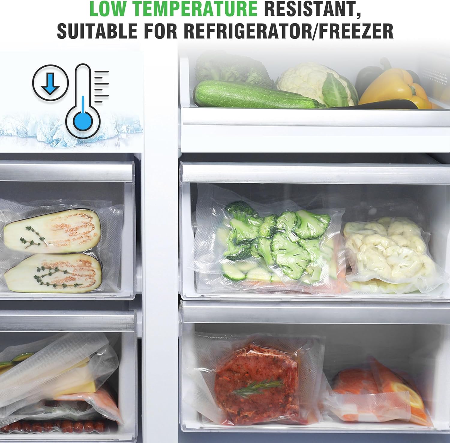 KitchenBoss - rouleaux sous vide 28x300cm - lot de 6, cuisson et conservation