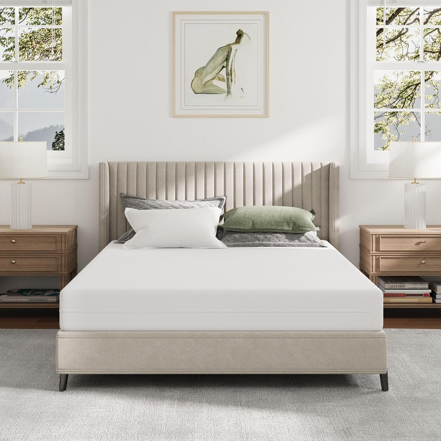 Novilla - Matelas mousse 7 zones - 120x200 cm - Housse amovible, 16 cm